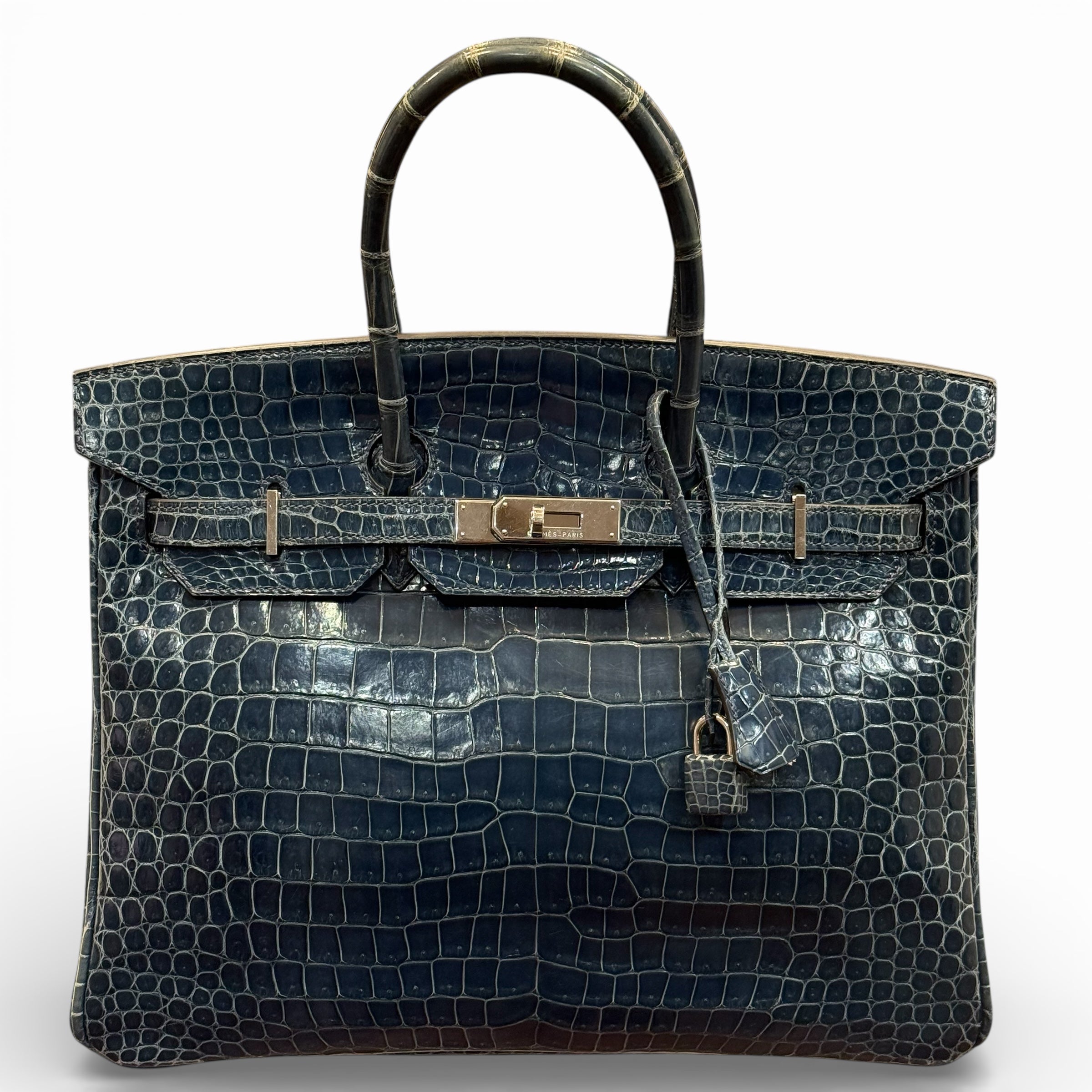 Hermès - Sac Birkin 35 crocodile bleu