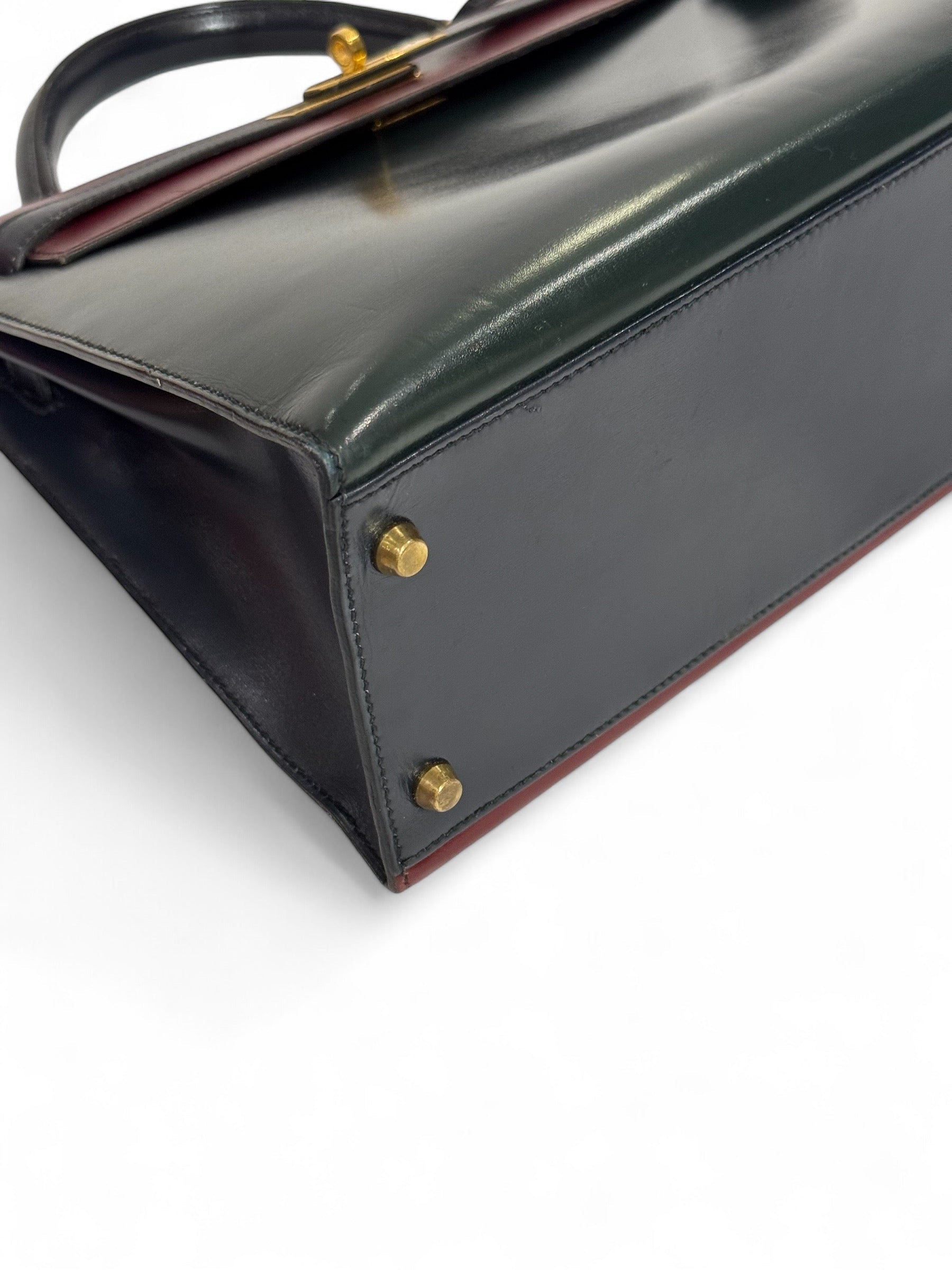 Hermès - Sac Kelly 32 en cuir box tricolore