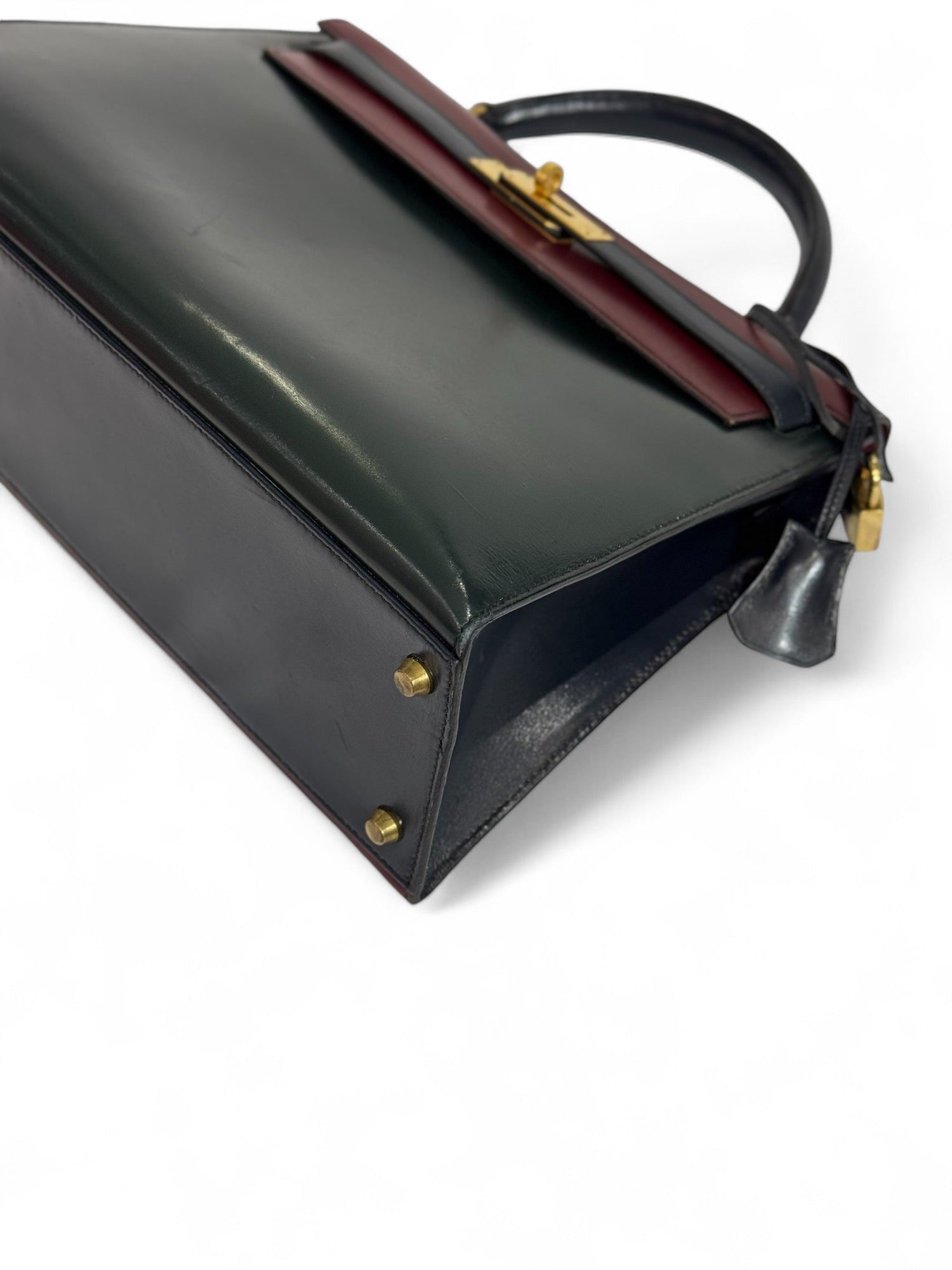 Hermès - Sac Kelly 32 en cuir box tricolore