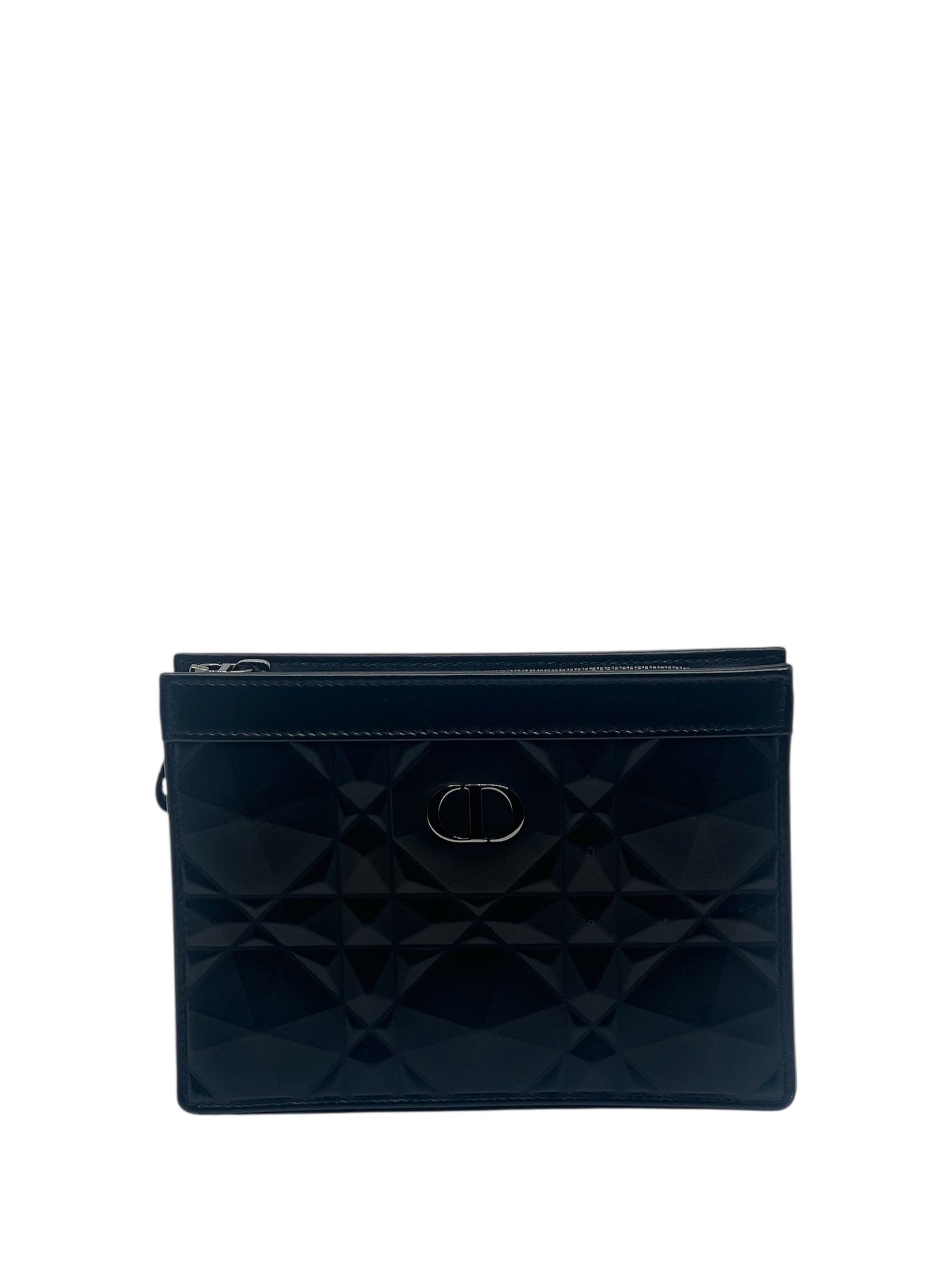 Dior - Black zipped Mini Caro pouch