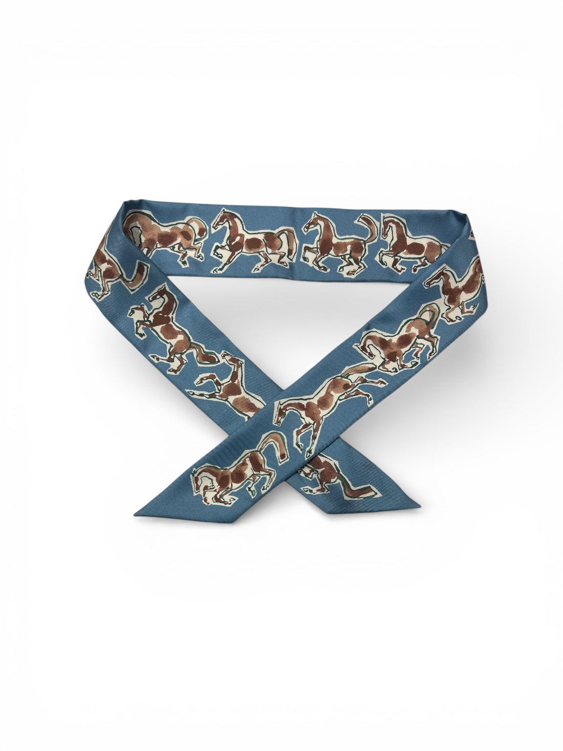 Hermès - Twilly « Les Chevaux en liberté » bleu