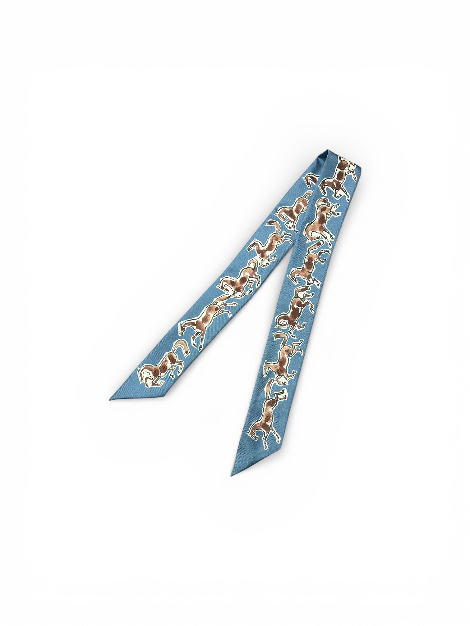 Hermès - Twilly « Les Chevaux en liberté » bleu