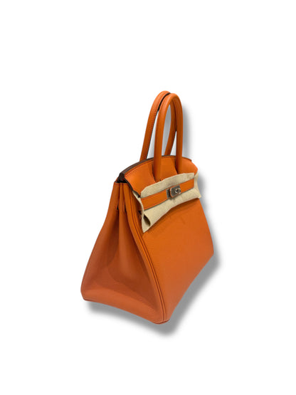 Hermès - Sac Birkin 30 Orange H et Rouge Coeur Commande spéciale