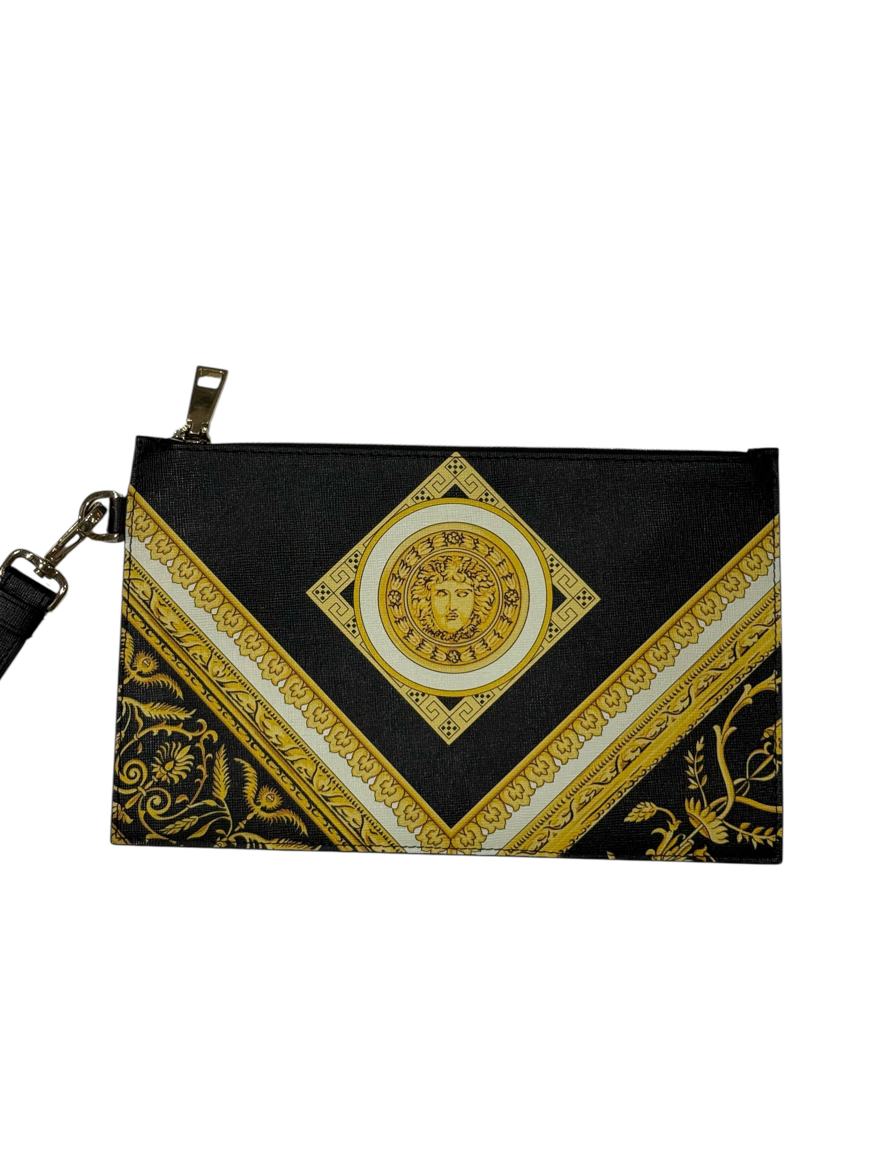 Versace - Pochette médusa cuir noir