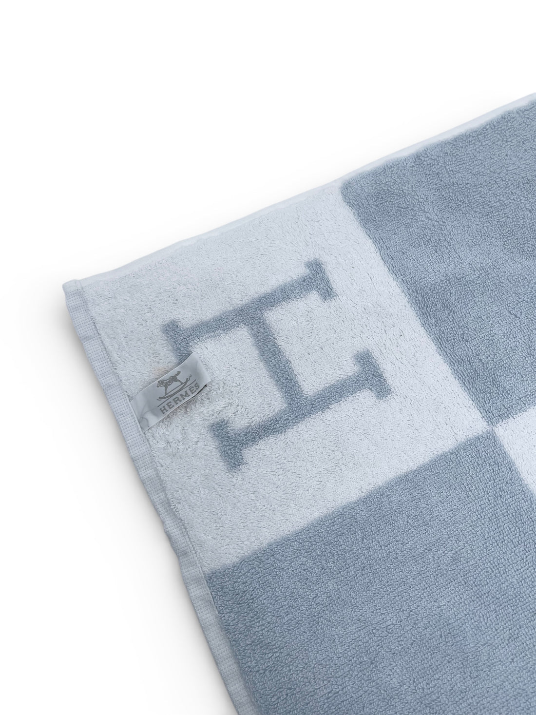 Hermès - Carré de toilette Avalon bleu en coton