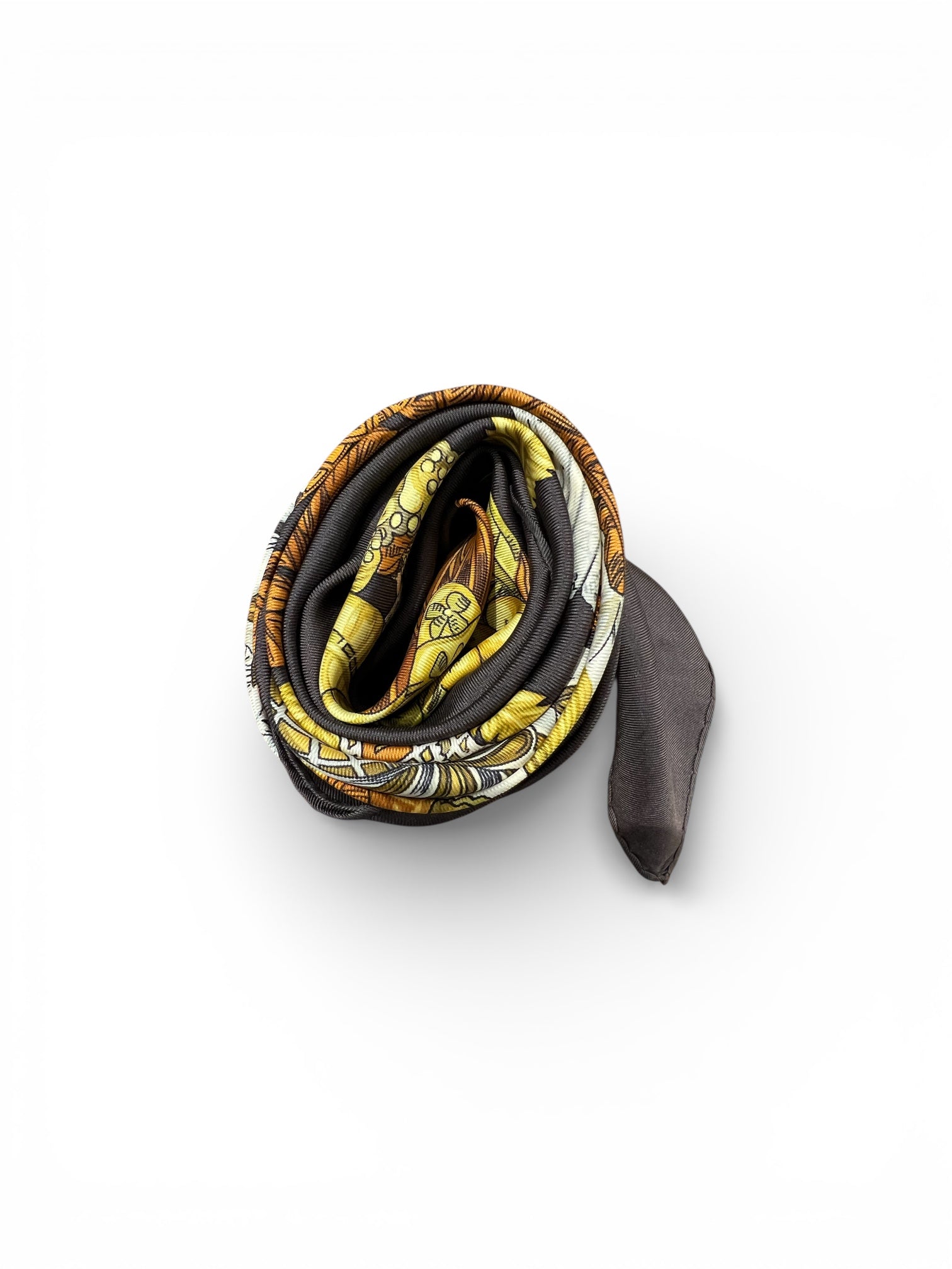 Hermès -  Carré 90 « Chapeau ! » marron