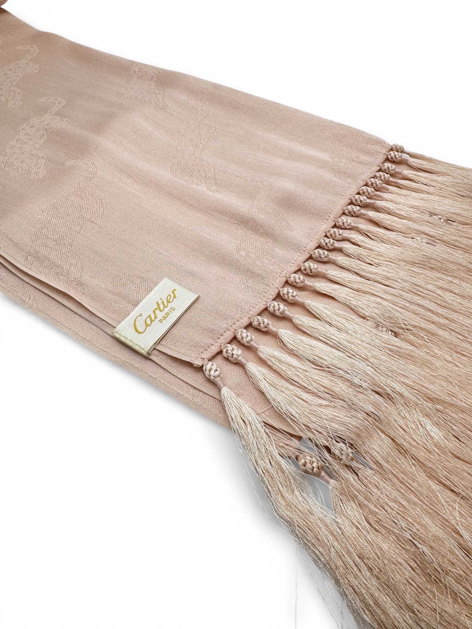 Cartier - Foulard à motif guépard en soie rose