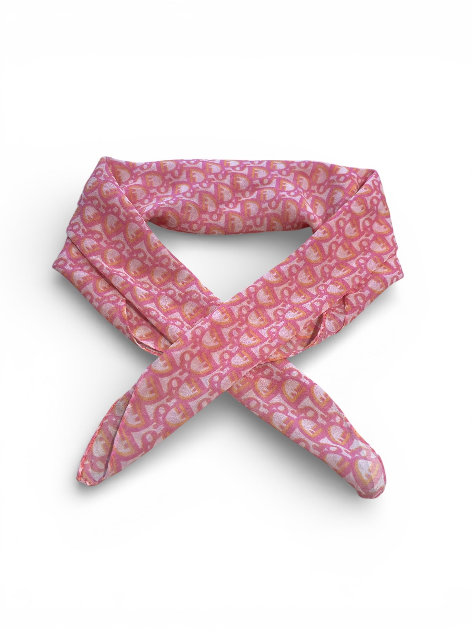 Christian Dior - gavroche monogram rosa e arancione