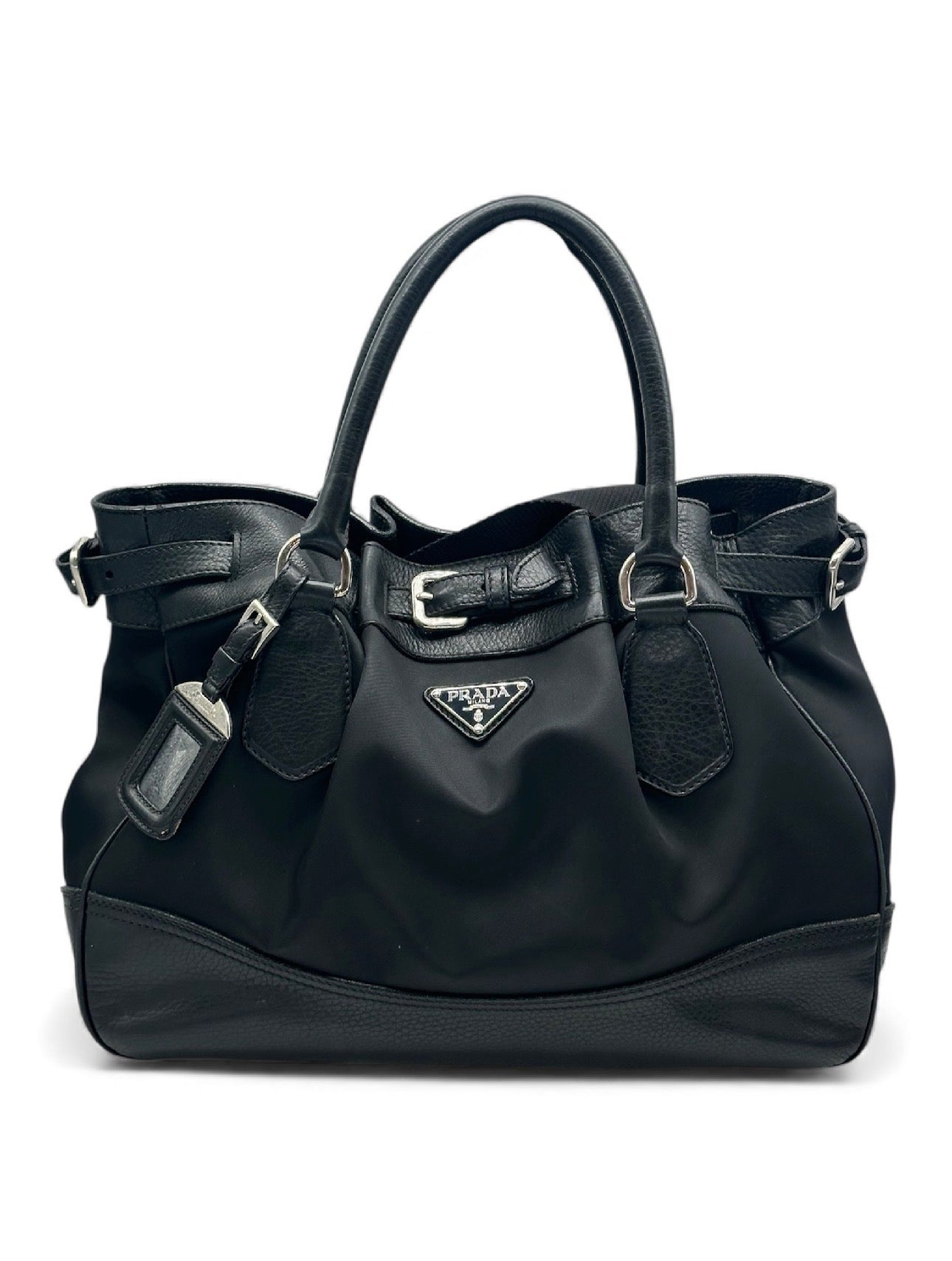 Prada - Sac à main en cuir et nylon