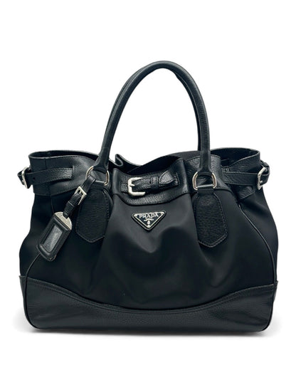 Prada - Sac à main en cuir et nylon