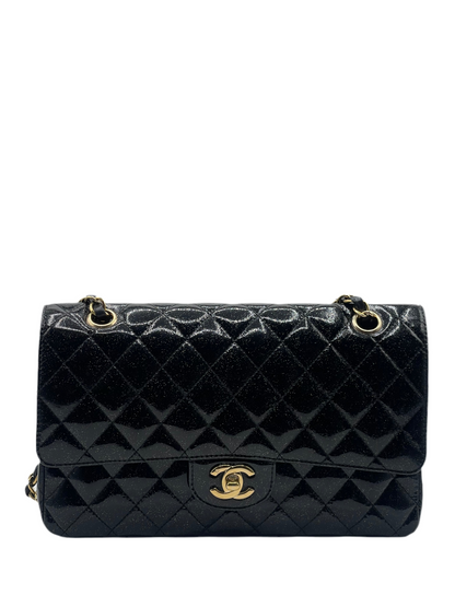 Chanel - Tasche 11.12 Zeitlos schwarz lackiert glitzernd