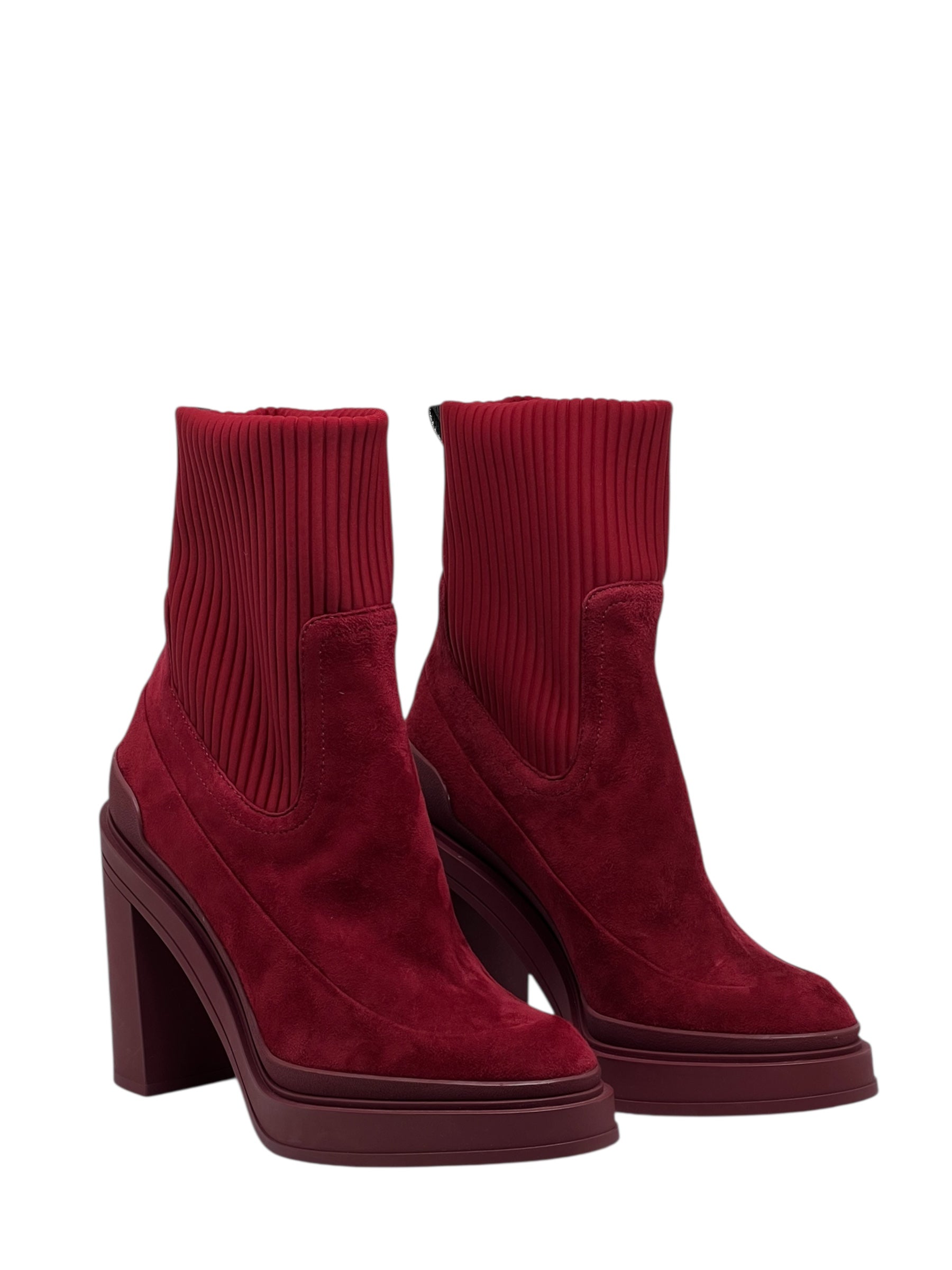 Hermès - Bottes en daim bordeaux T38