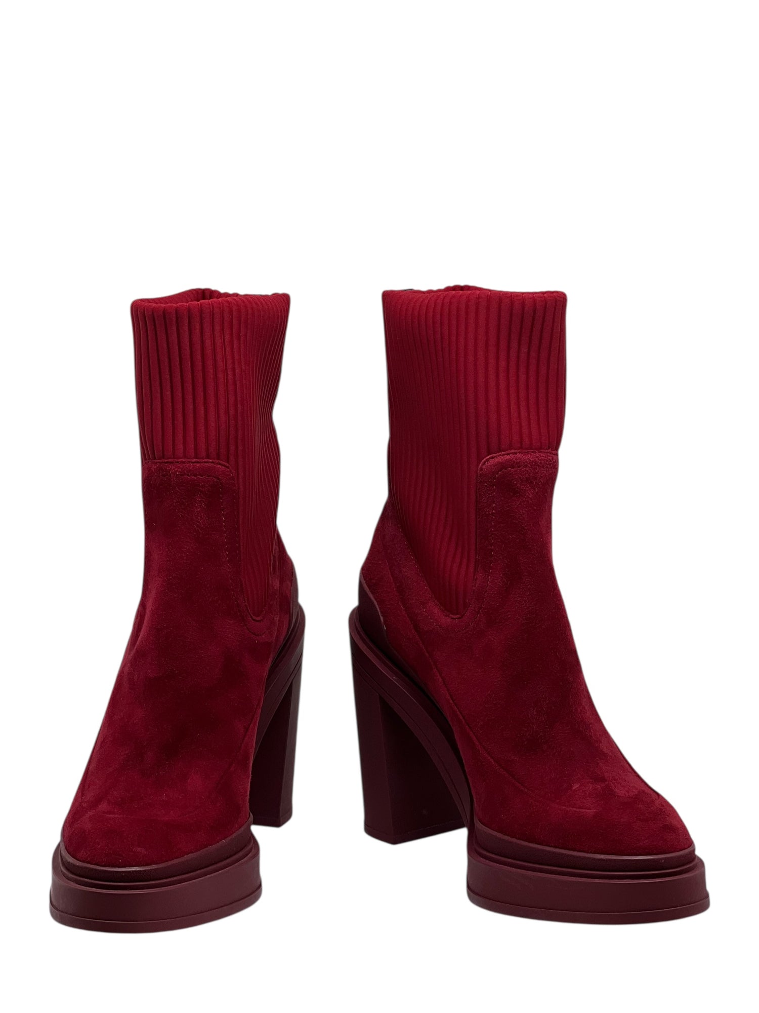 Hermès - Bottes en daim bordeaux T38