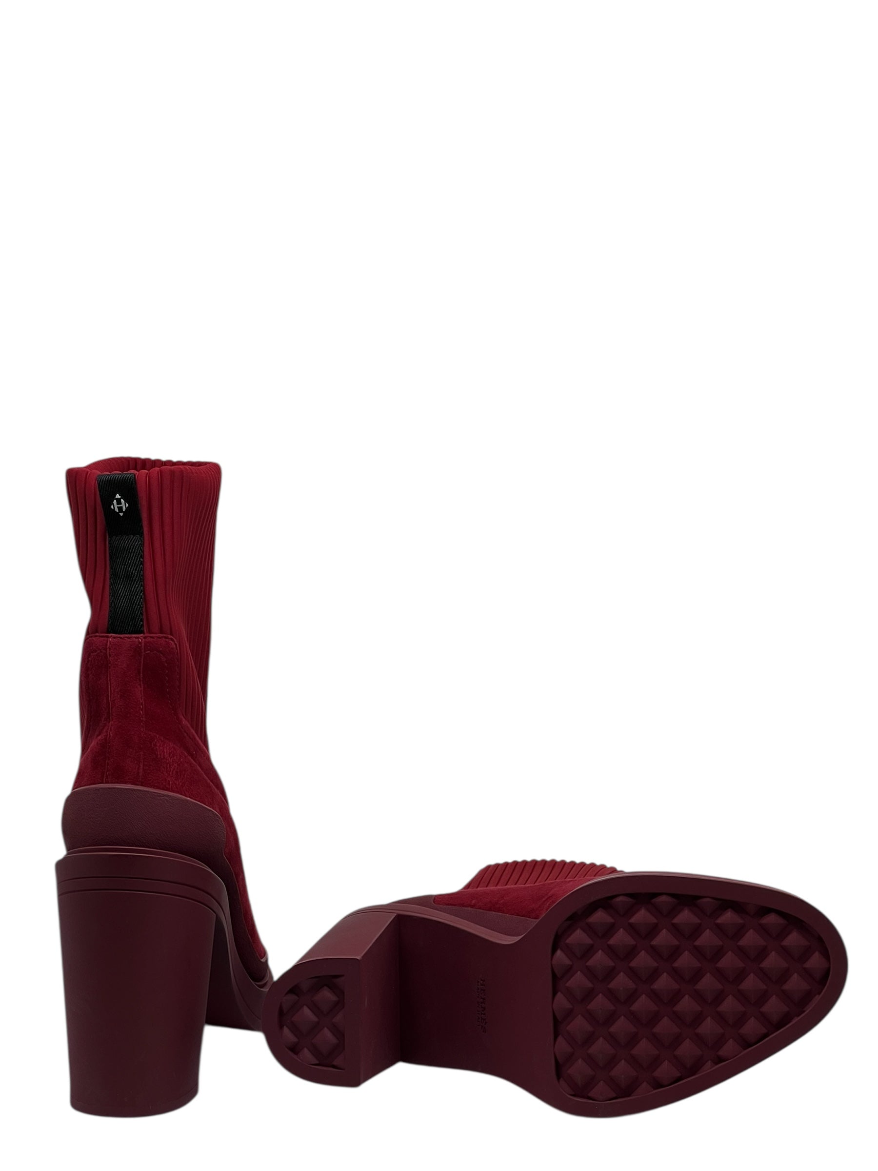 Hermès - Bottes en daim bordeaux T38