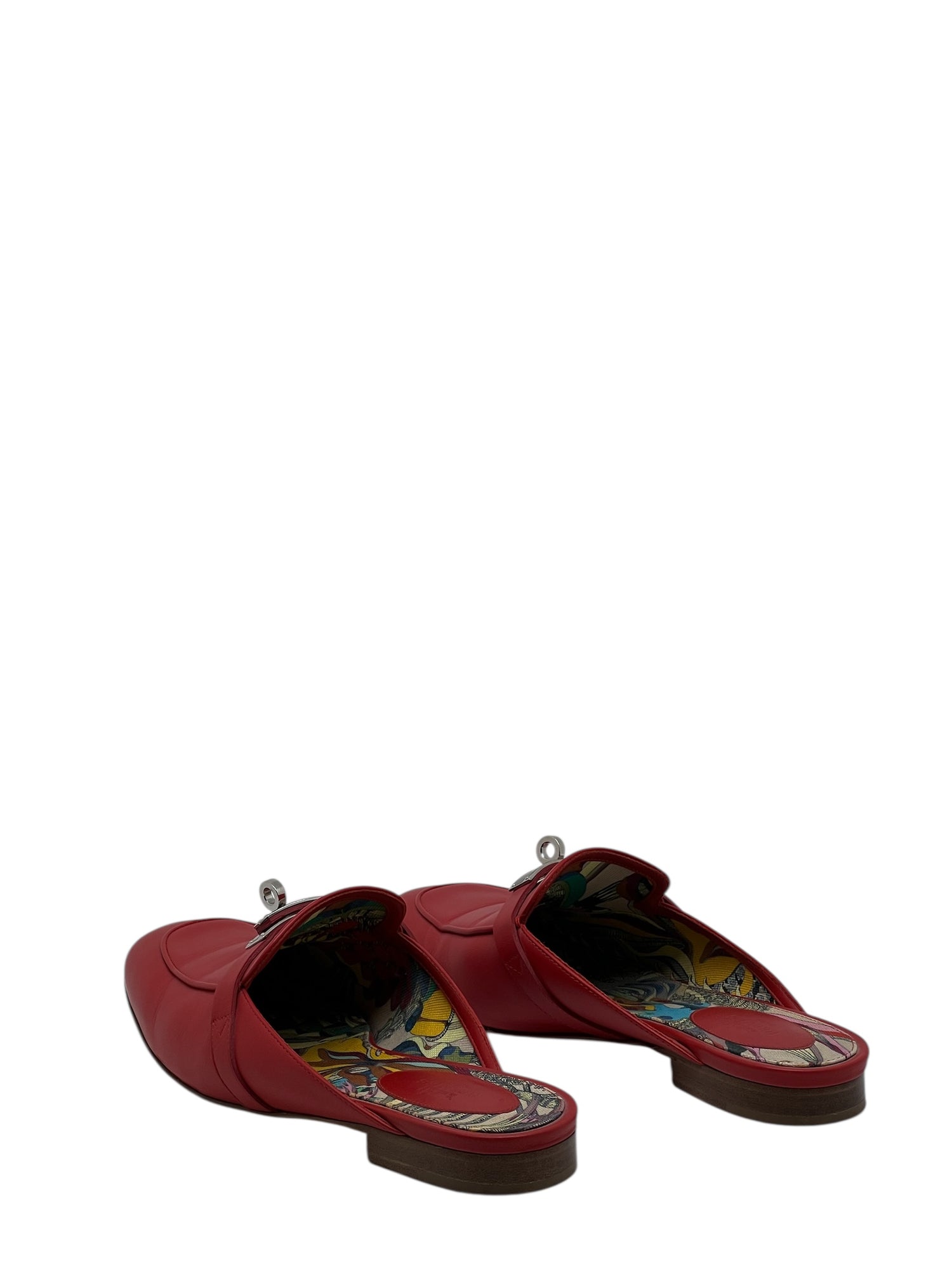 Hermès - Mules rouge en cuir T38