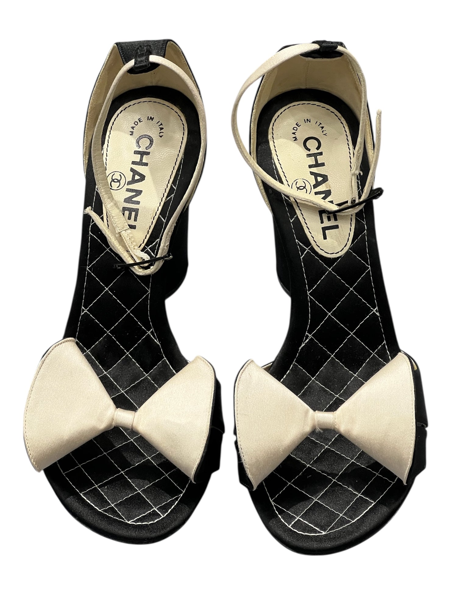 Chanel -  Sandales spartiates en satin T38