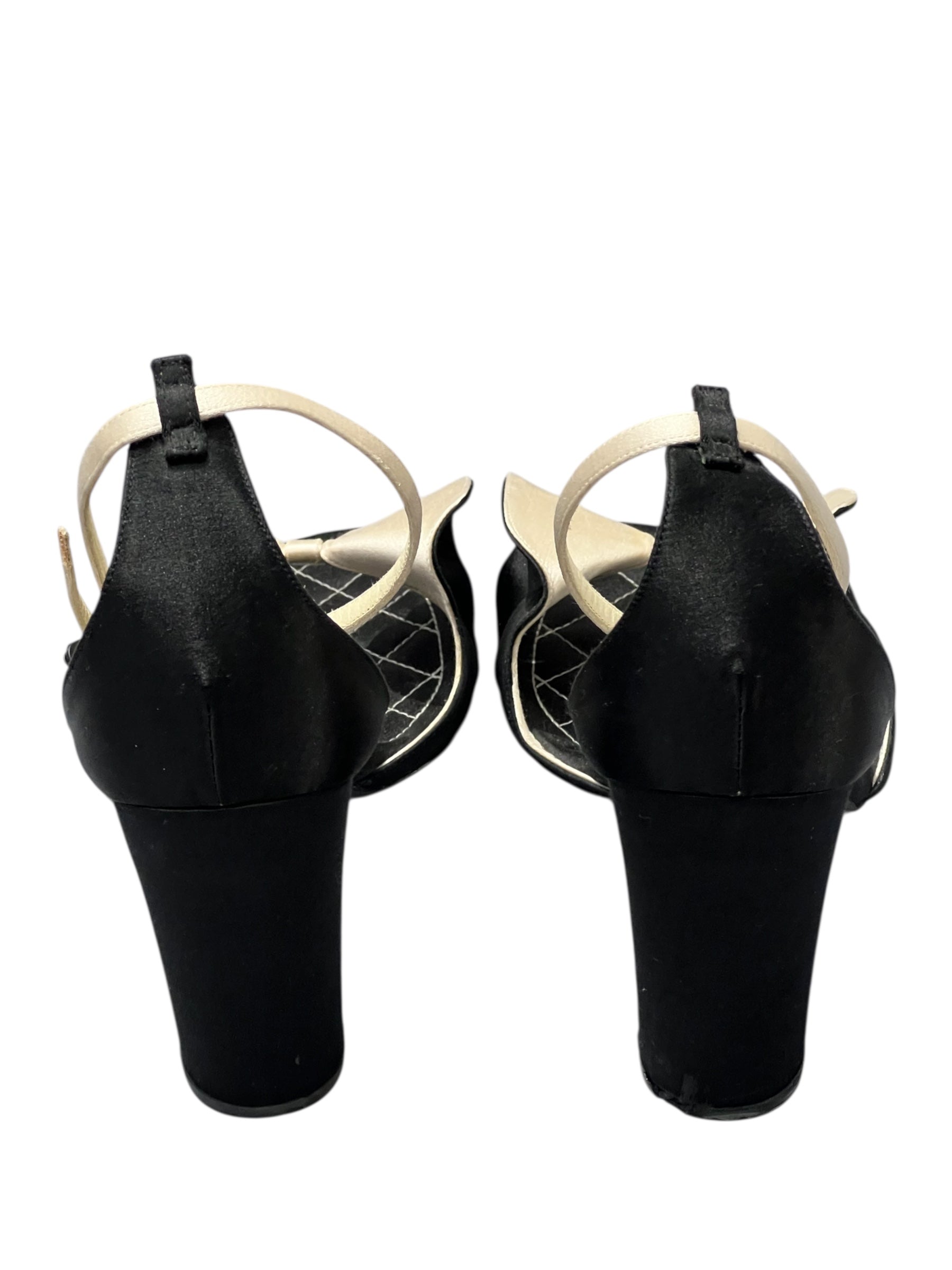 Chanel -  Sandales spartiates en satin T38