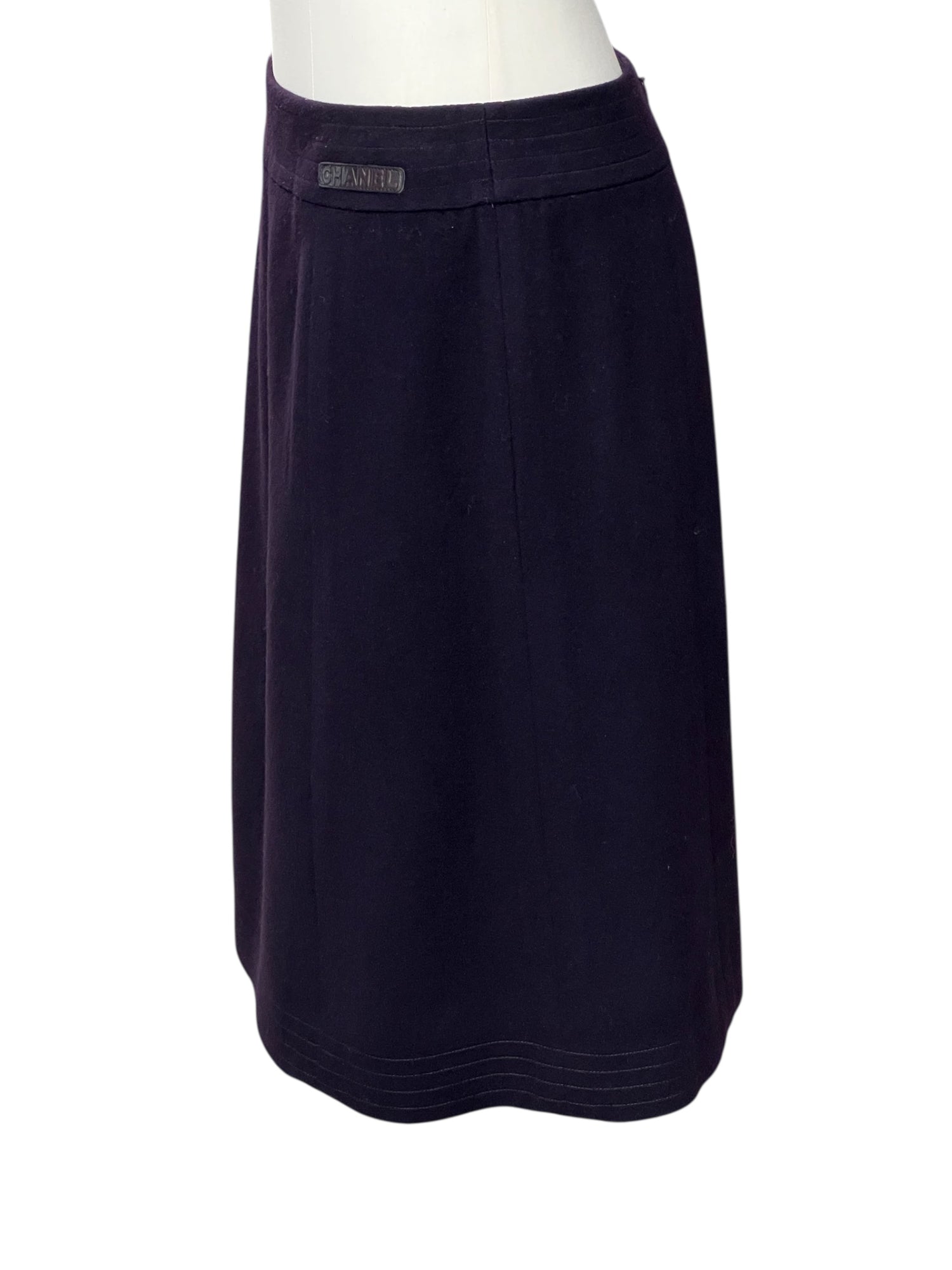 Chanel - Jupe violette en cachemire T40