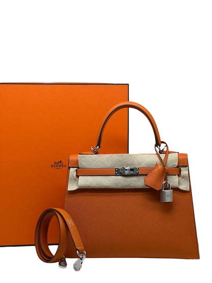 Hermès - Sac Kelly II Sellier 25 Veau Epsom 93 orange