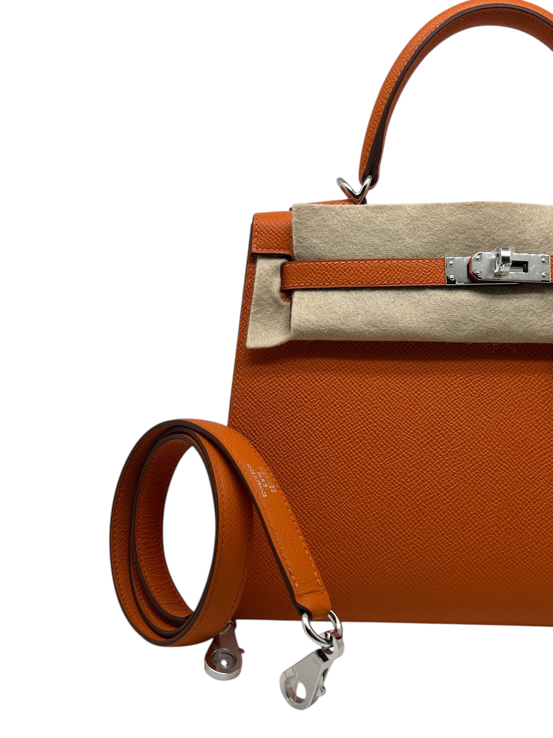 Hermès - Sac Kelly II Sellier 25 Veau Epsom 93 orange