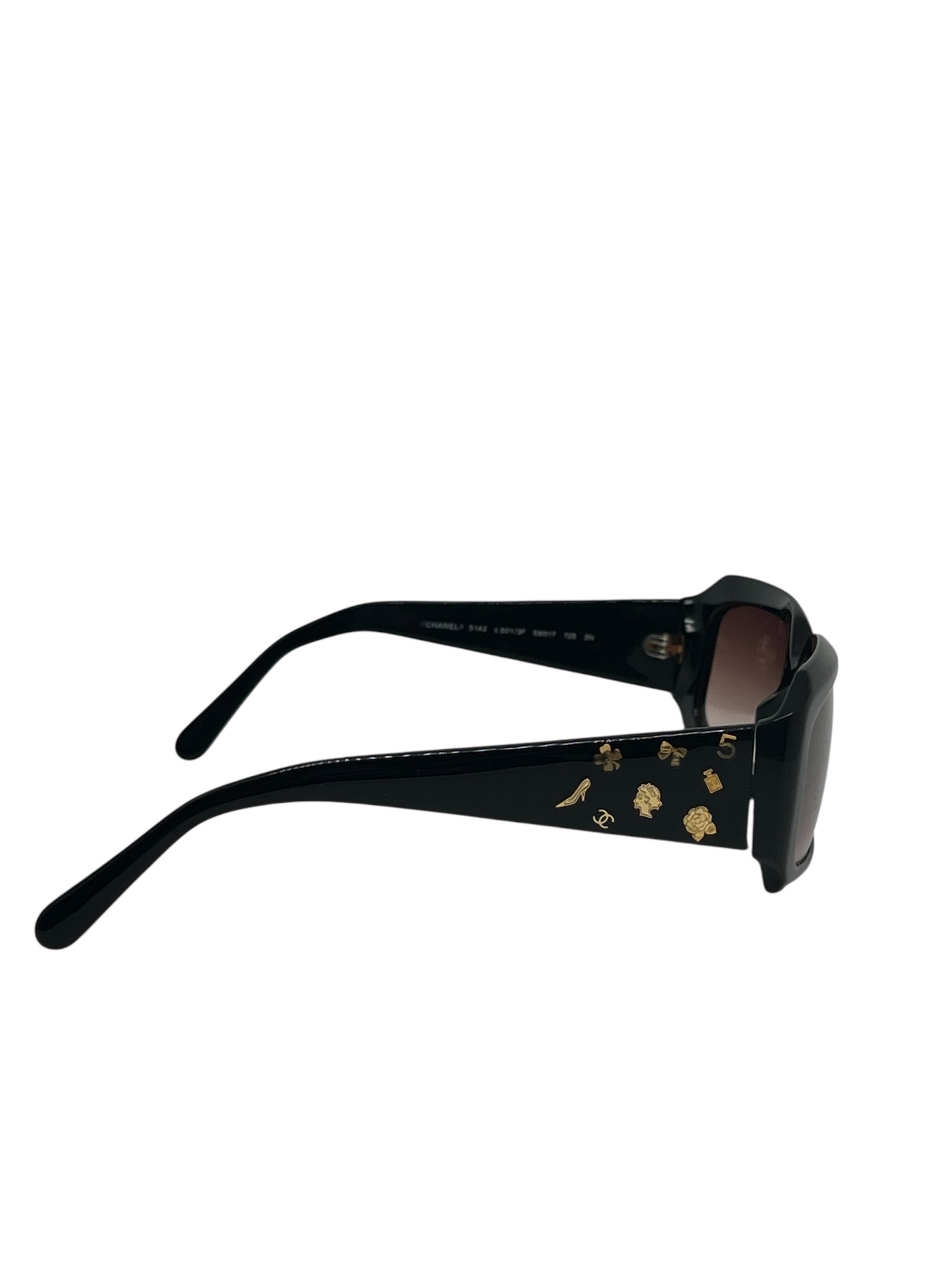 Chanel - Lunettes de soleil rectangle noir