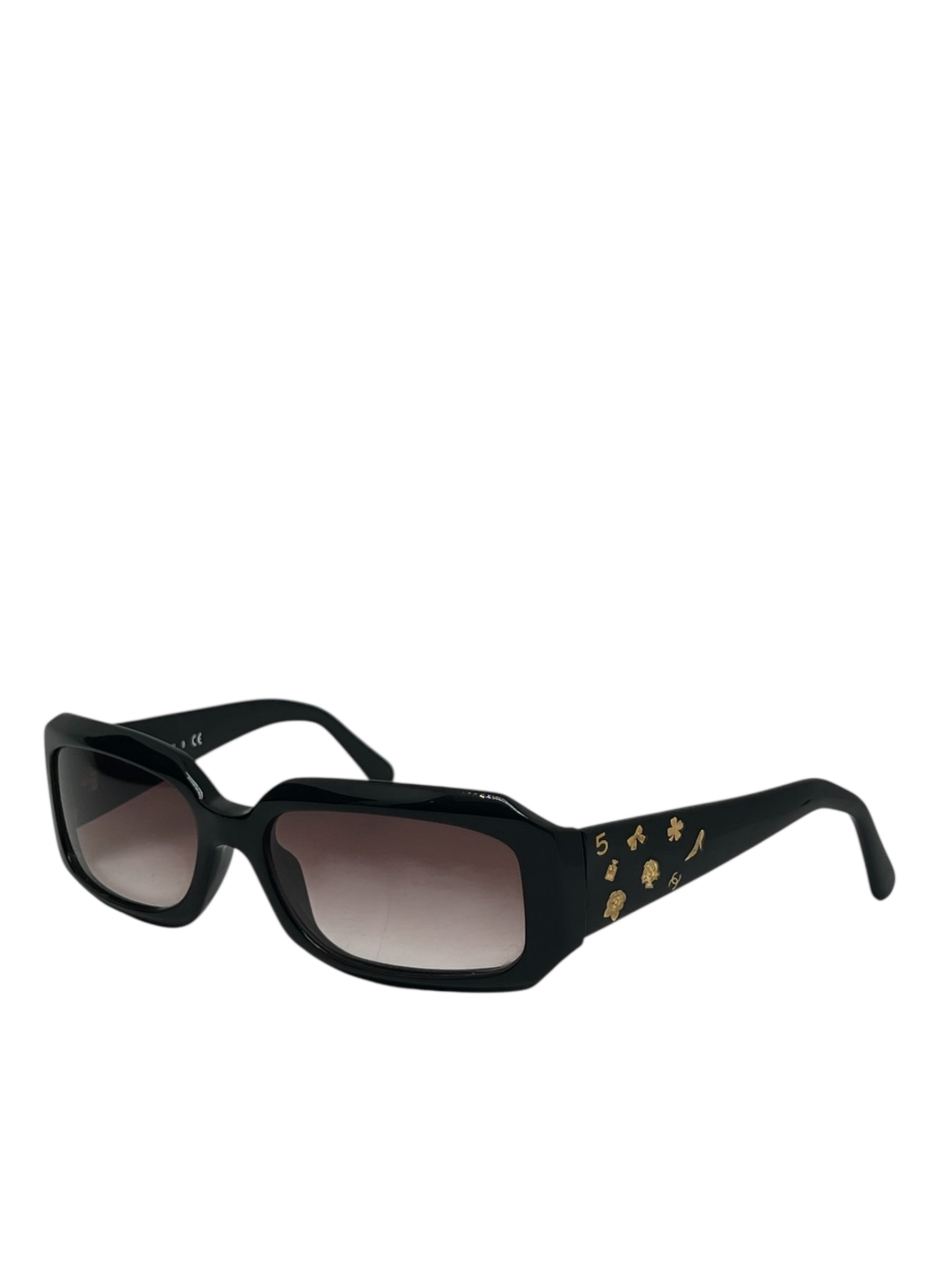 Chanel - Lunettes de soleil rectangle noir