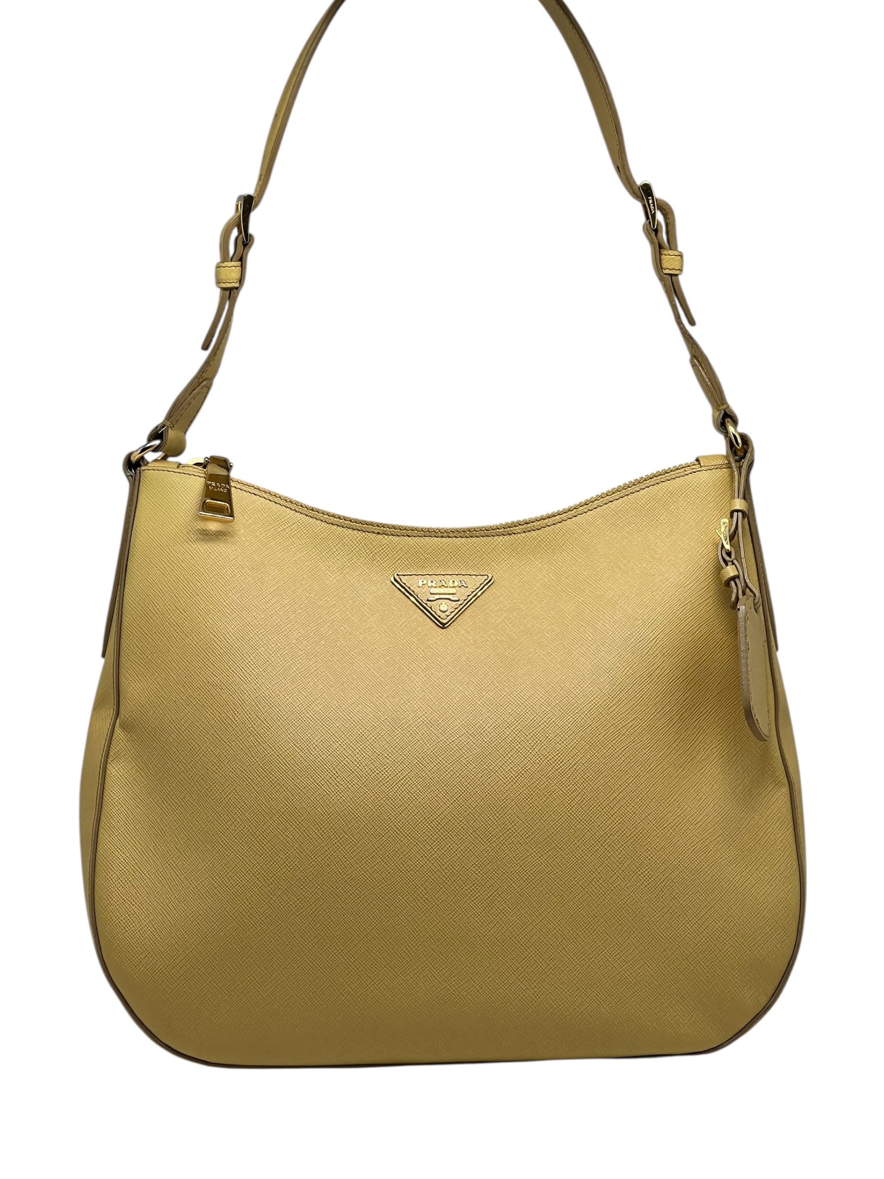 Prada - Yellow leather Cleo bag