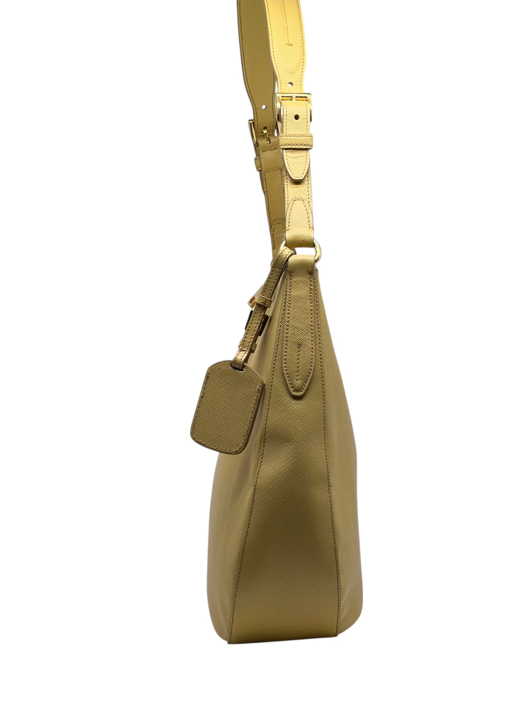 Prada - Yellow leather Cleo bag