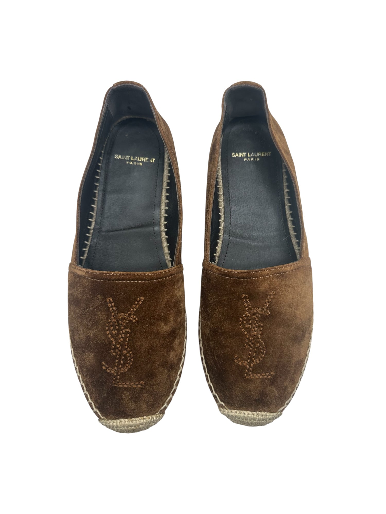 Yves Saint Laurent - Espadrilles cassandre marron en daim T38