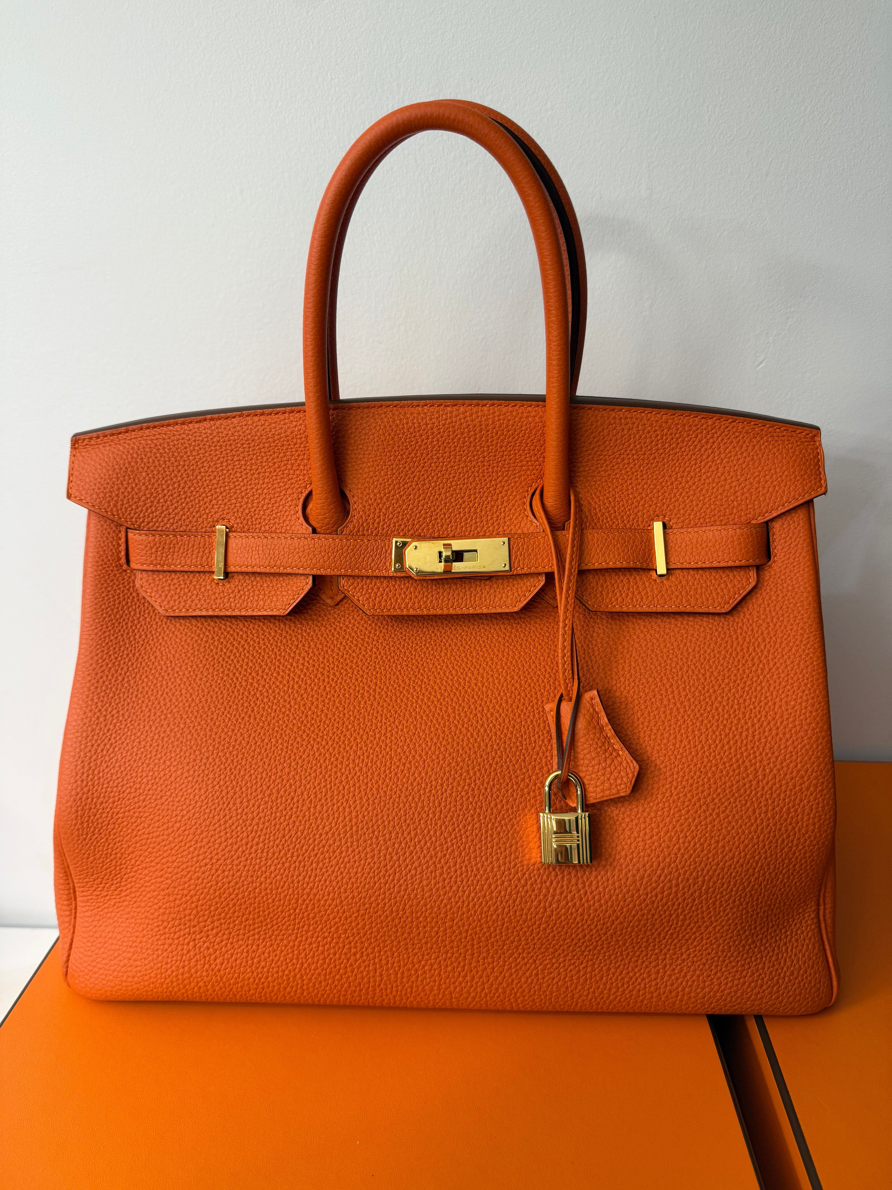 Hermès - Borsa Birkin 35 arancione