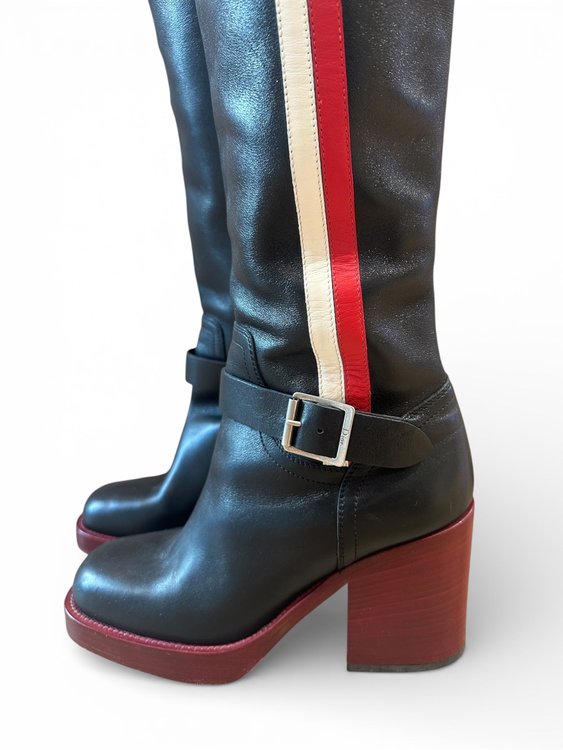 Dior - Bottes en cuir noir T35