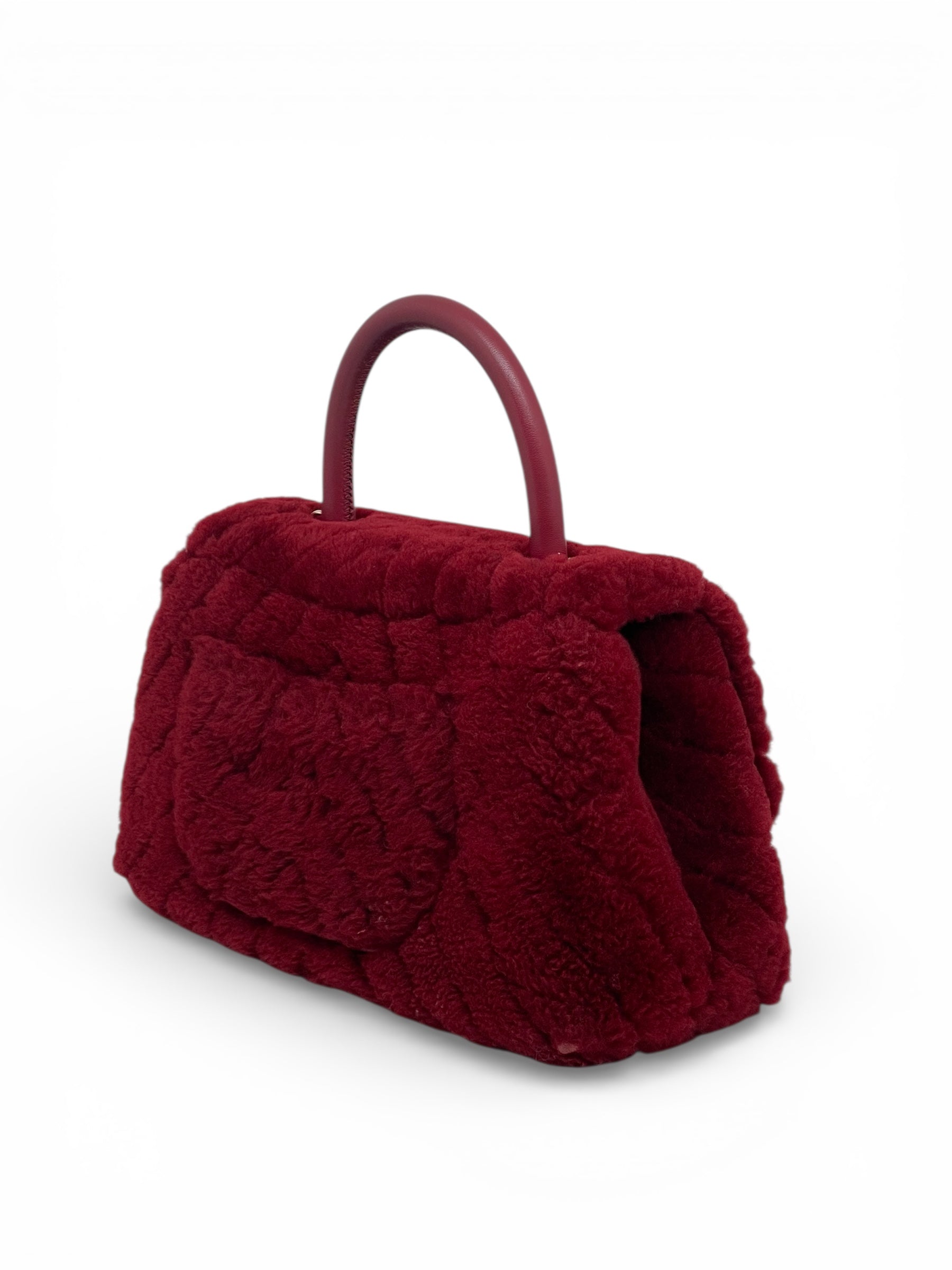 Chanel - Sac Coco Handle en laine Bordeaux