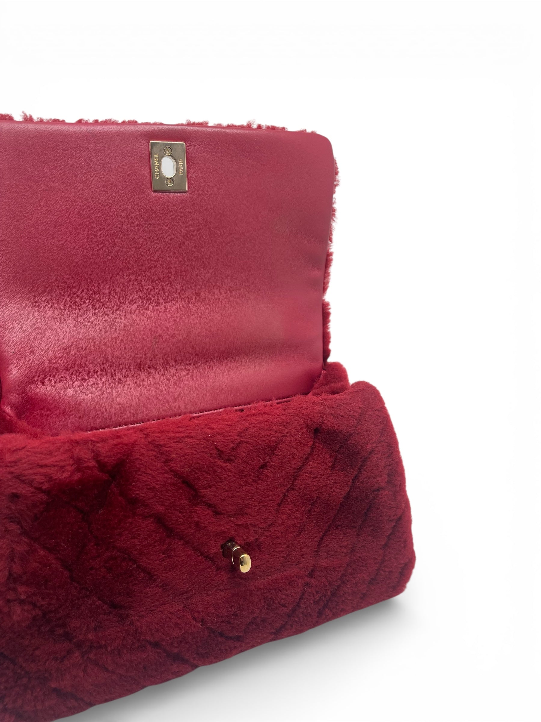 Chanel - Sac Coco Handle en laine Bordeaux
