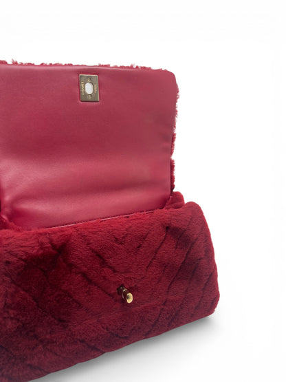 Chanel - Sac Coco Handle en laine Bordeaux