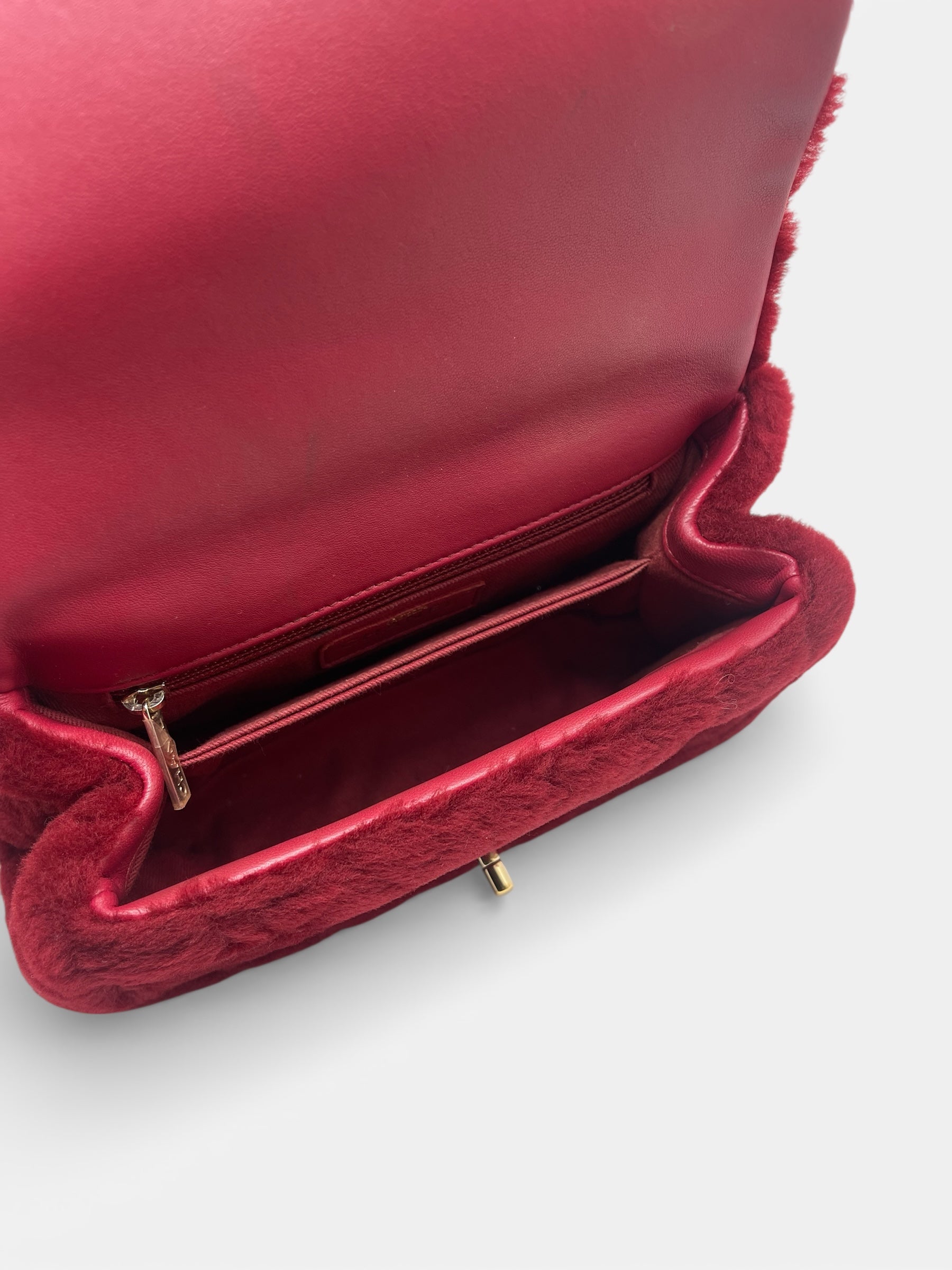 Chanel - Sac Coco Handle en laine Bordeaux