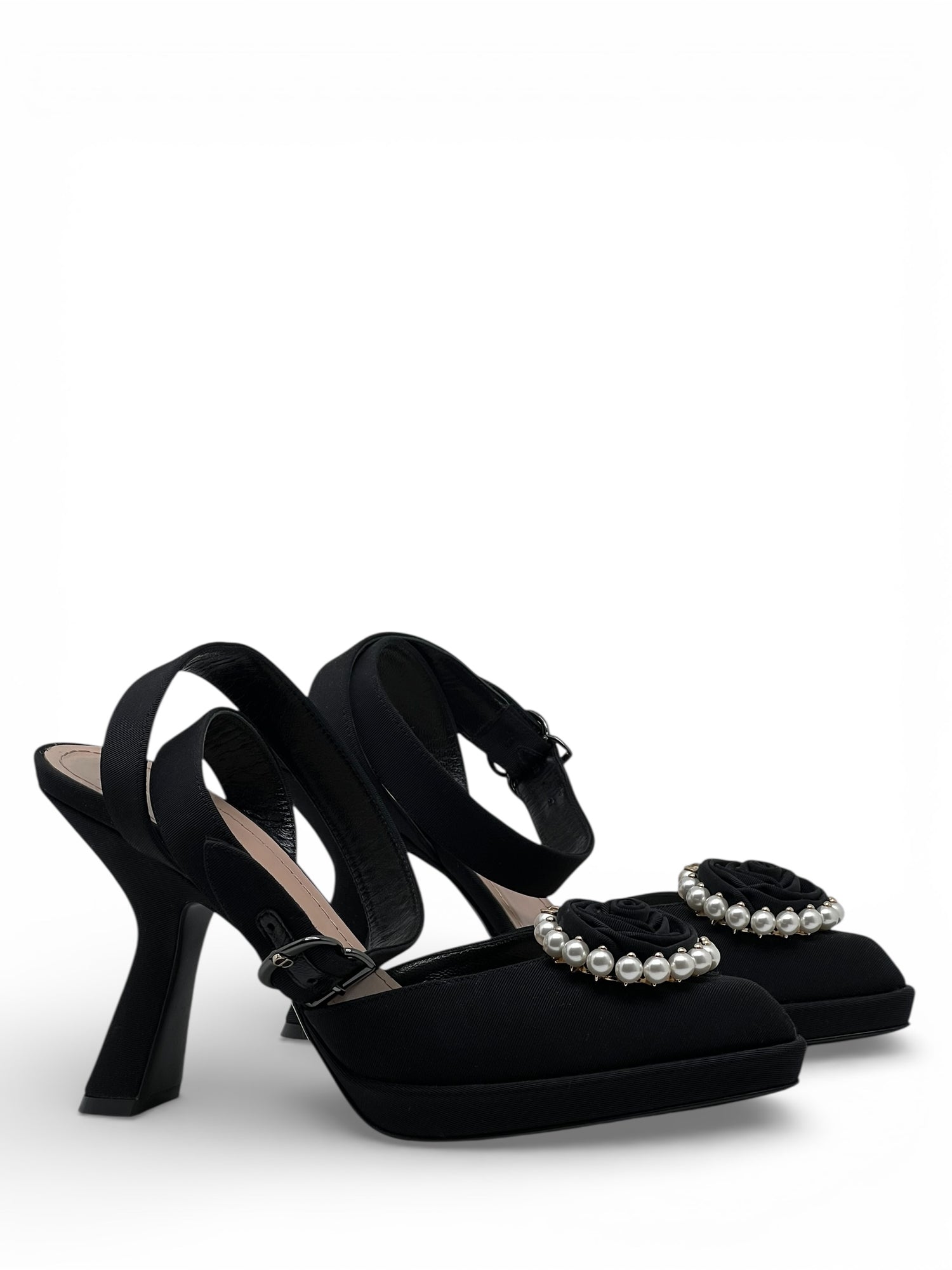 Christian Dior - Escarpins avec roses et perles T37,5