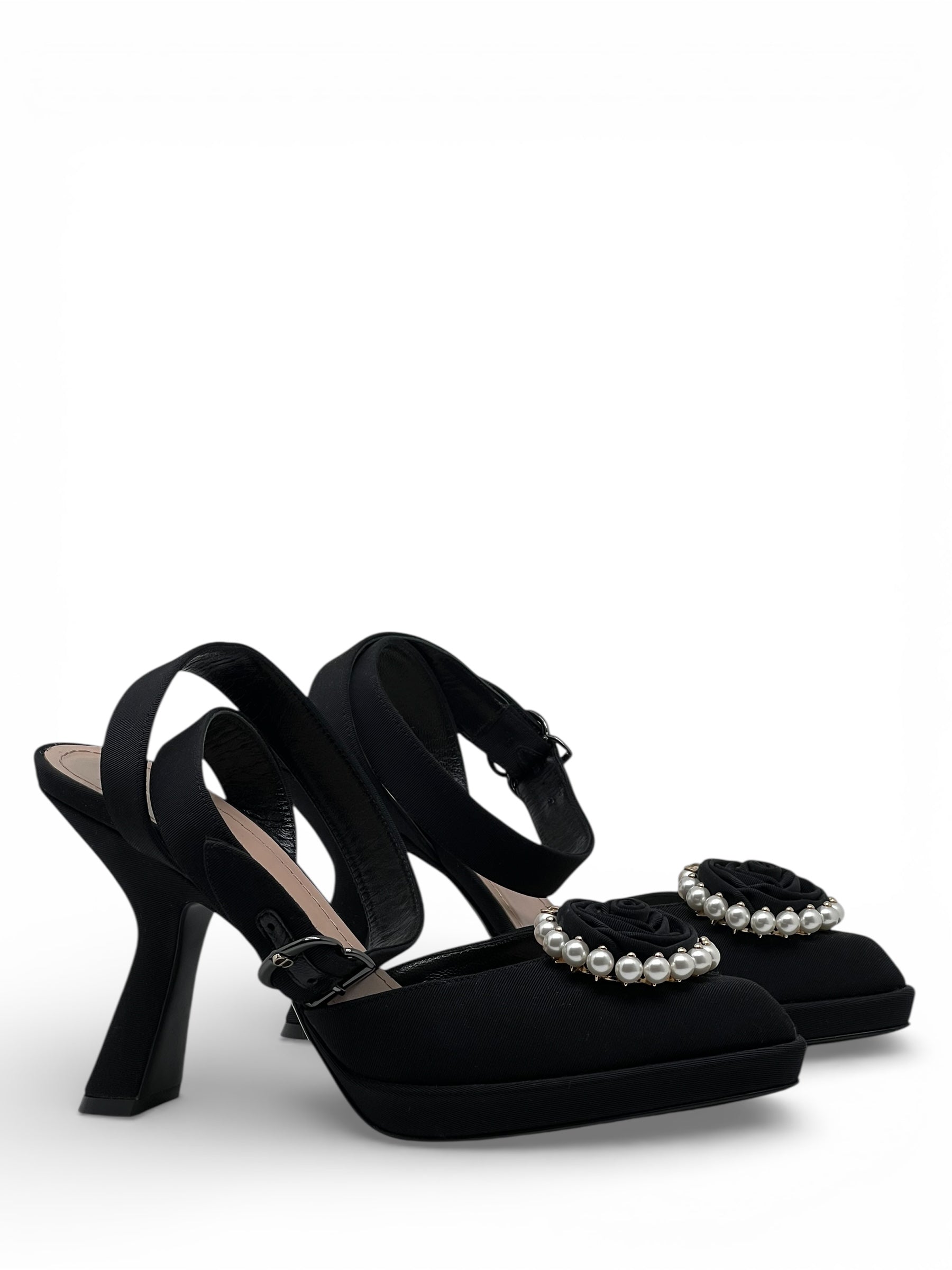 Christian Dior - Escarpins avec roses et perles T37,5