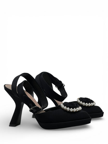 Christian Dior - Escarpins avec roses et perles T37,5