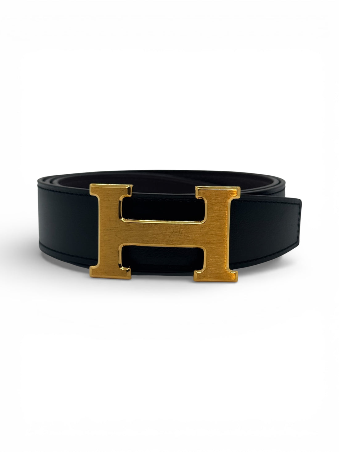 Hermès - Ceinture H reversible T85 noir/ébène