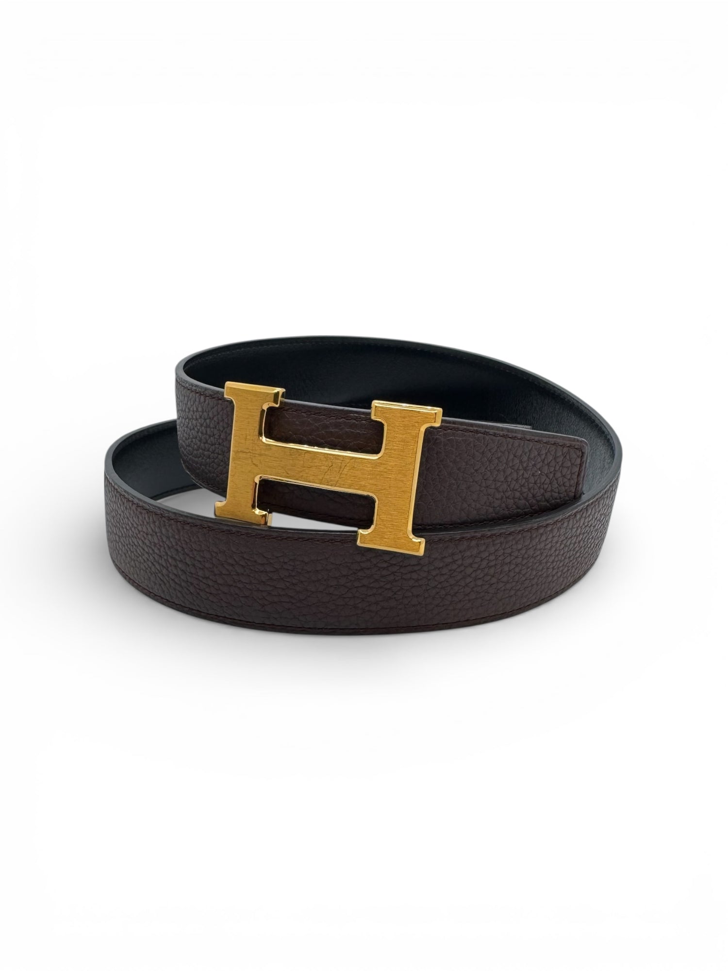 Hermès - Ceinture H reversible T85 noir/ébène