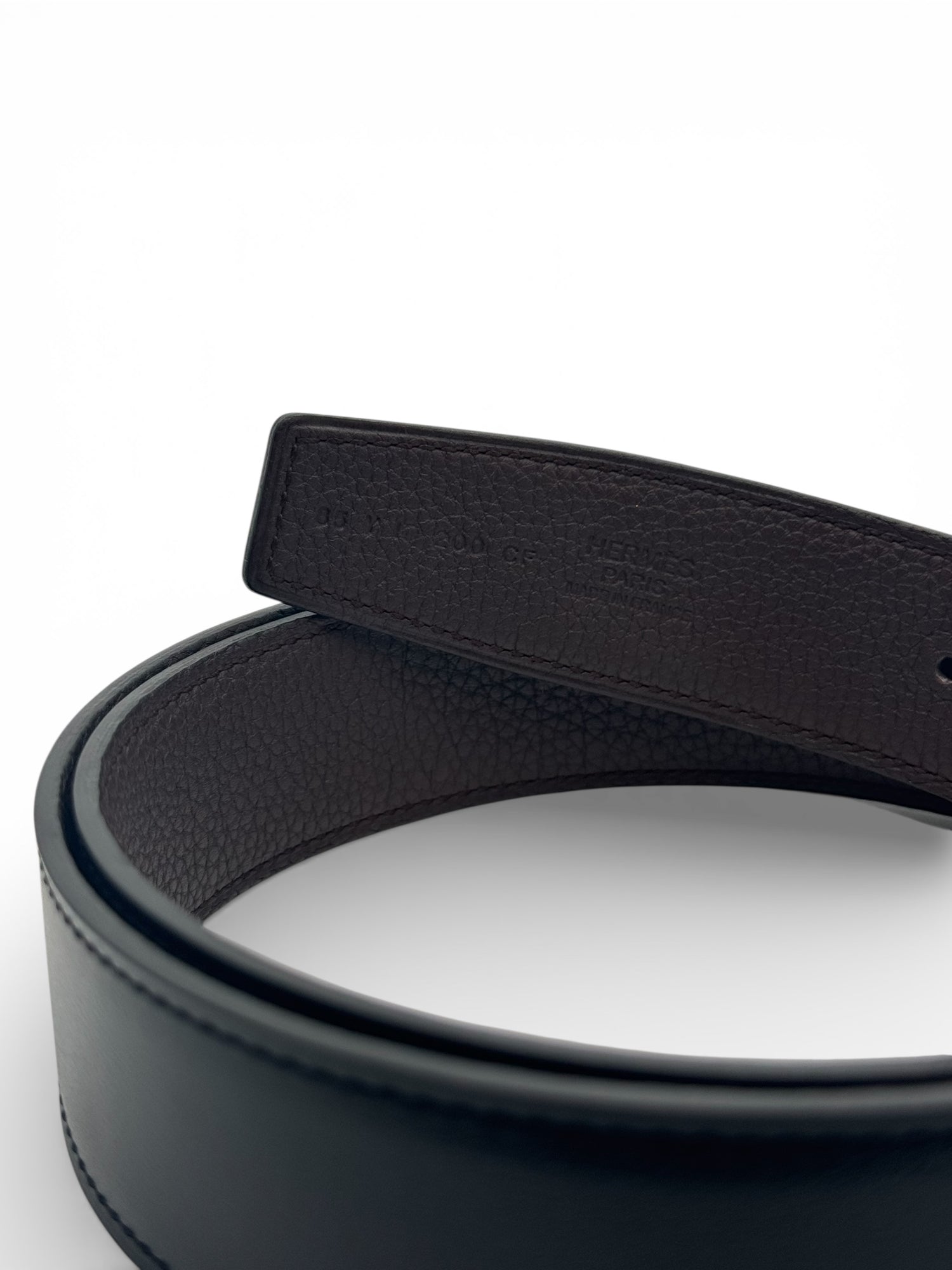 Hermès - Ceinture H reversible T85 noir/ébène