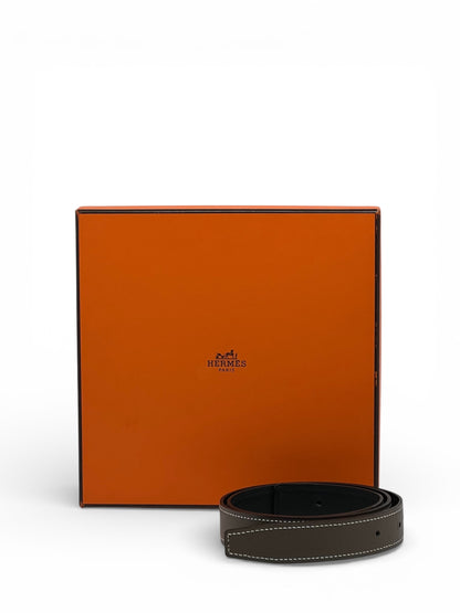 Hermès - Ceinture en cuir seul noir/marron