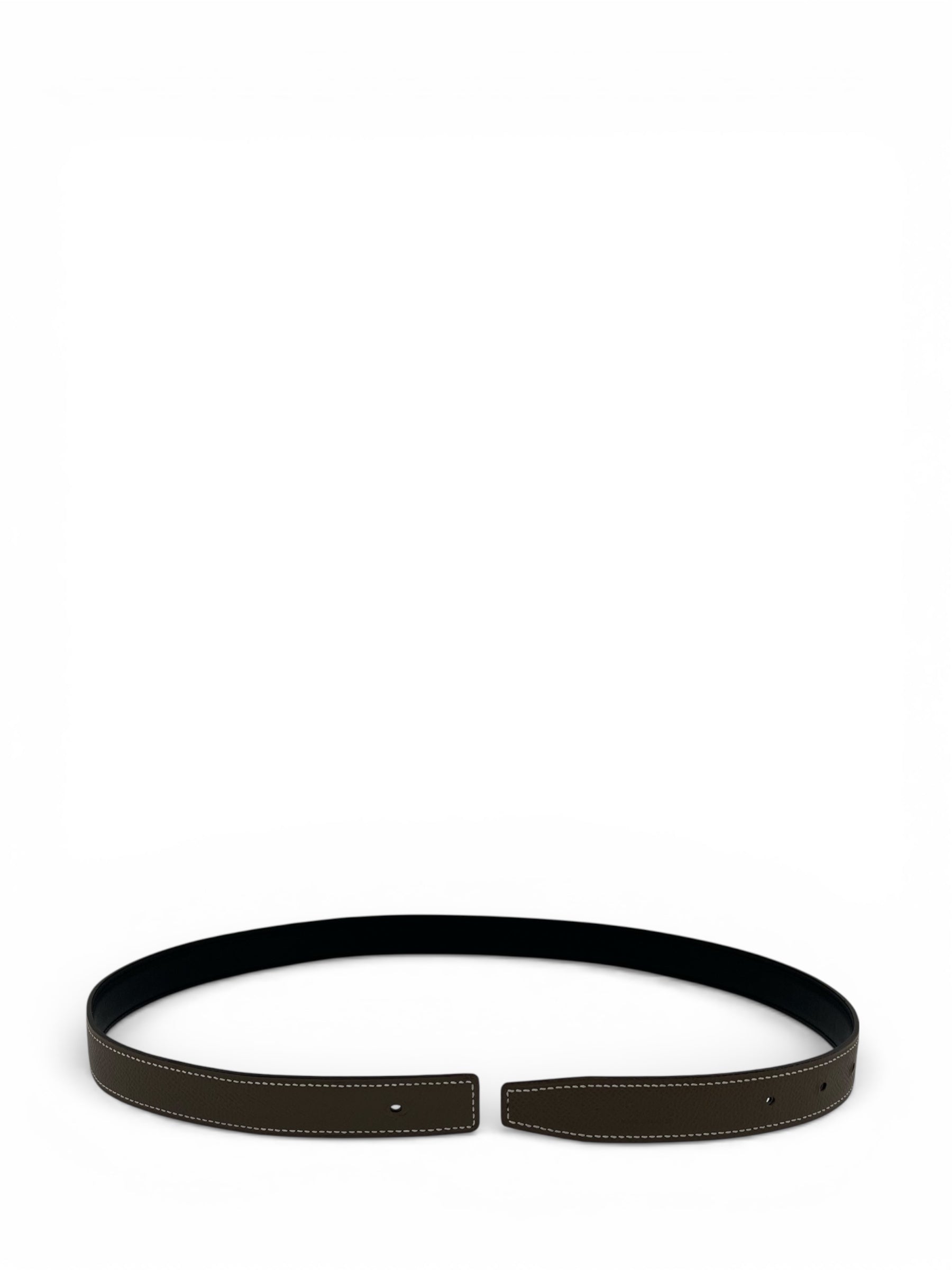 Hermès - Ceinture en cuir seul noir/marron