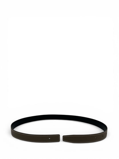 Hermès - Ceinture en cuir seul noir/marron