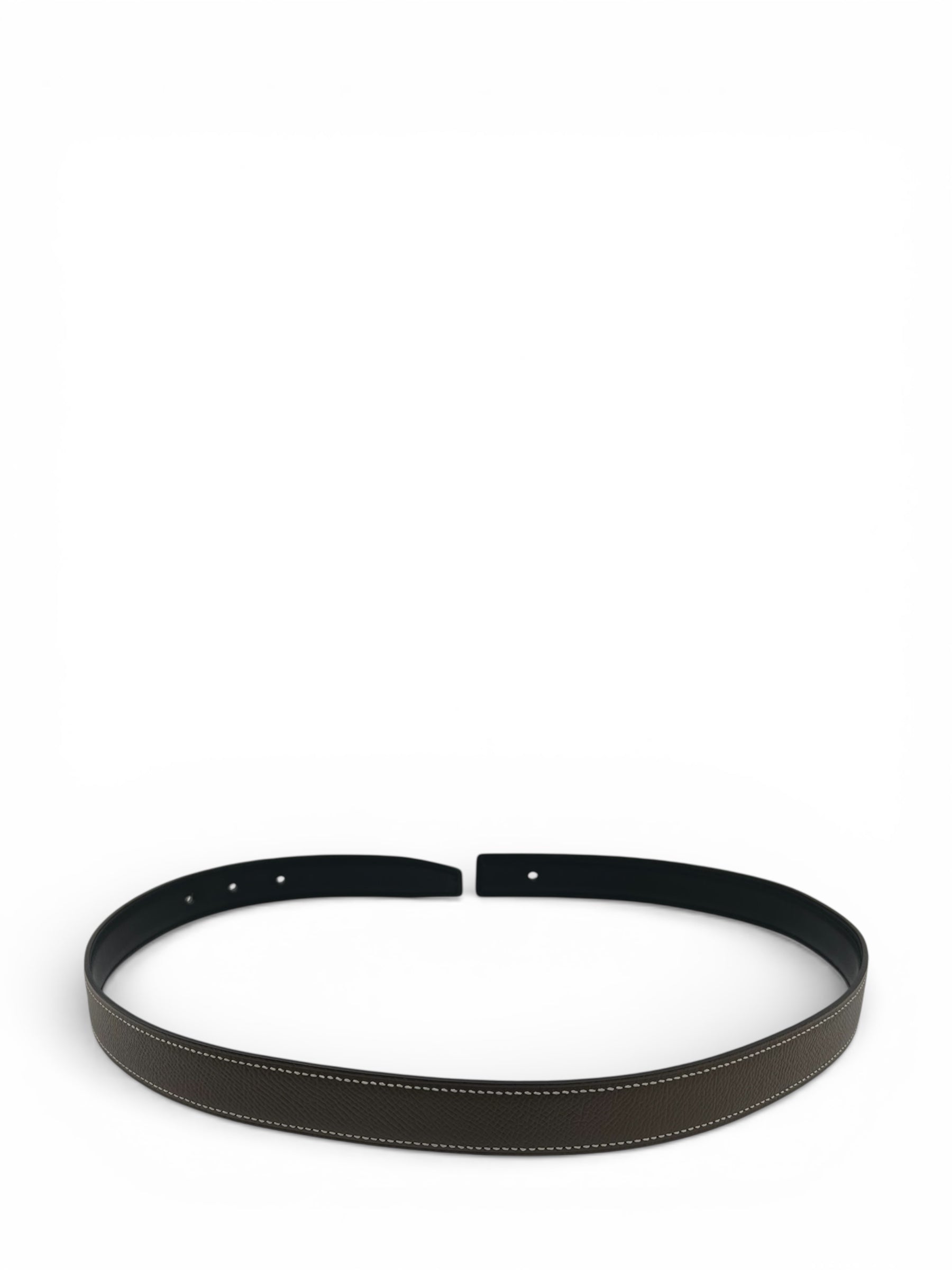 Hermès - Ceinture en cuir seul noir/marron