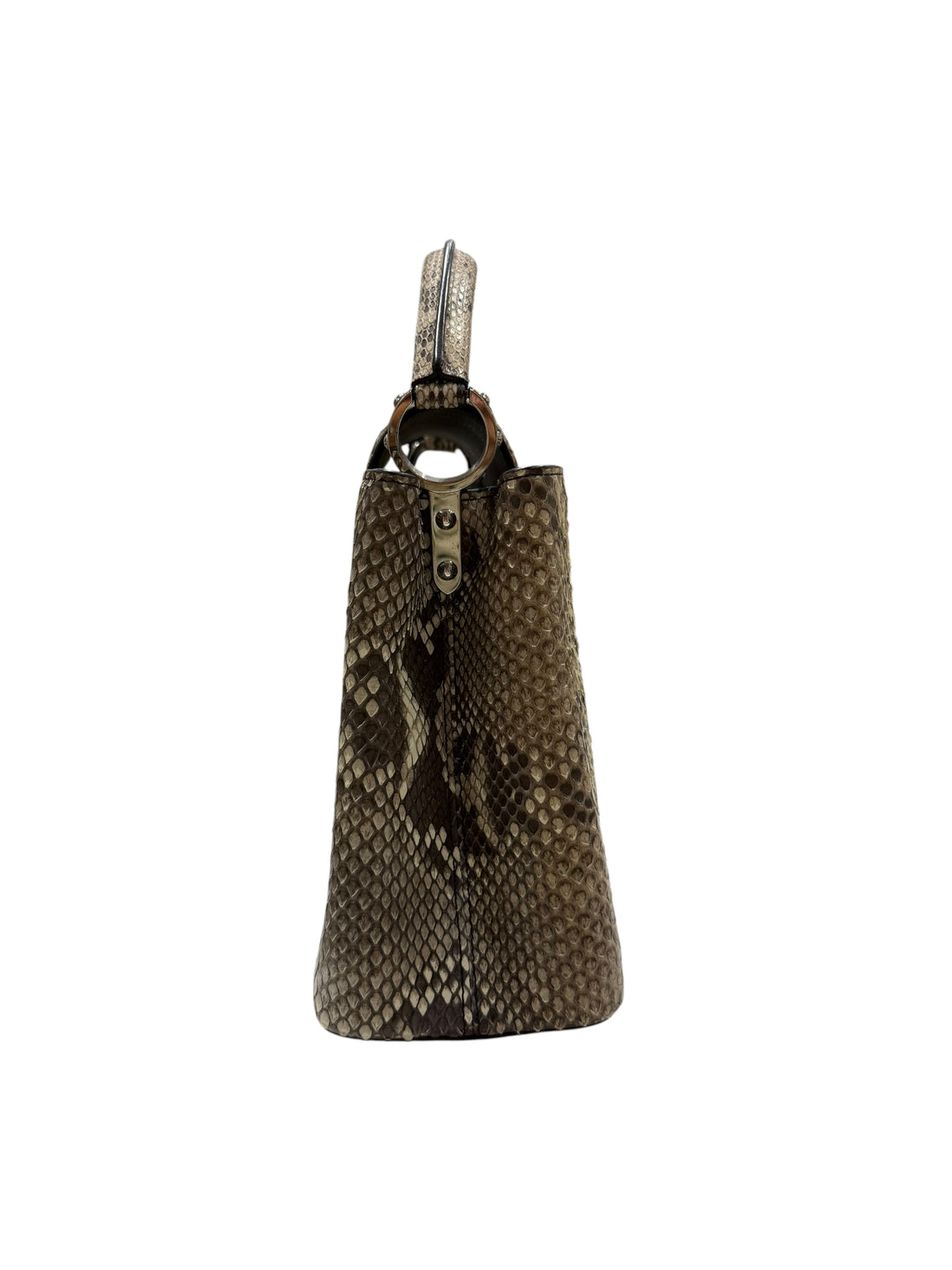 Louis Vuitton - Sac Capucines MM Python naturel