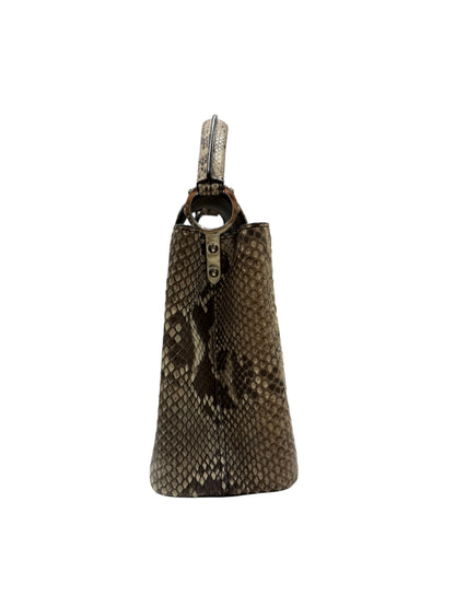 Louis Vuitton - Sac Capucines MM Python naturel