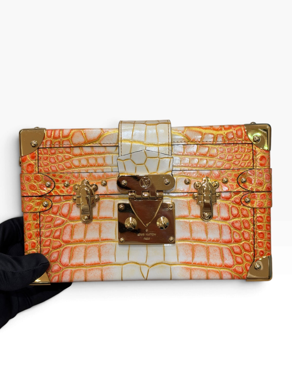 Louis Vuitton - Sac mini malle Trunk alligator