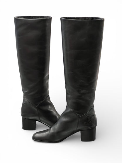 Chanel -  Bottes noir T39