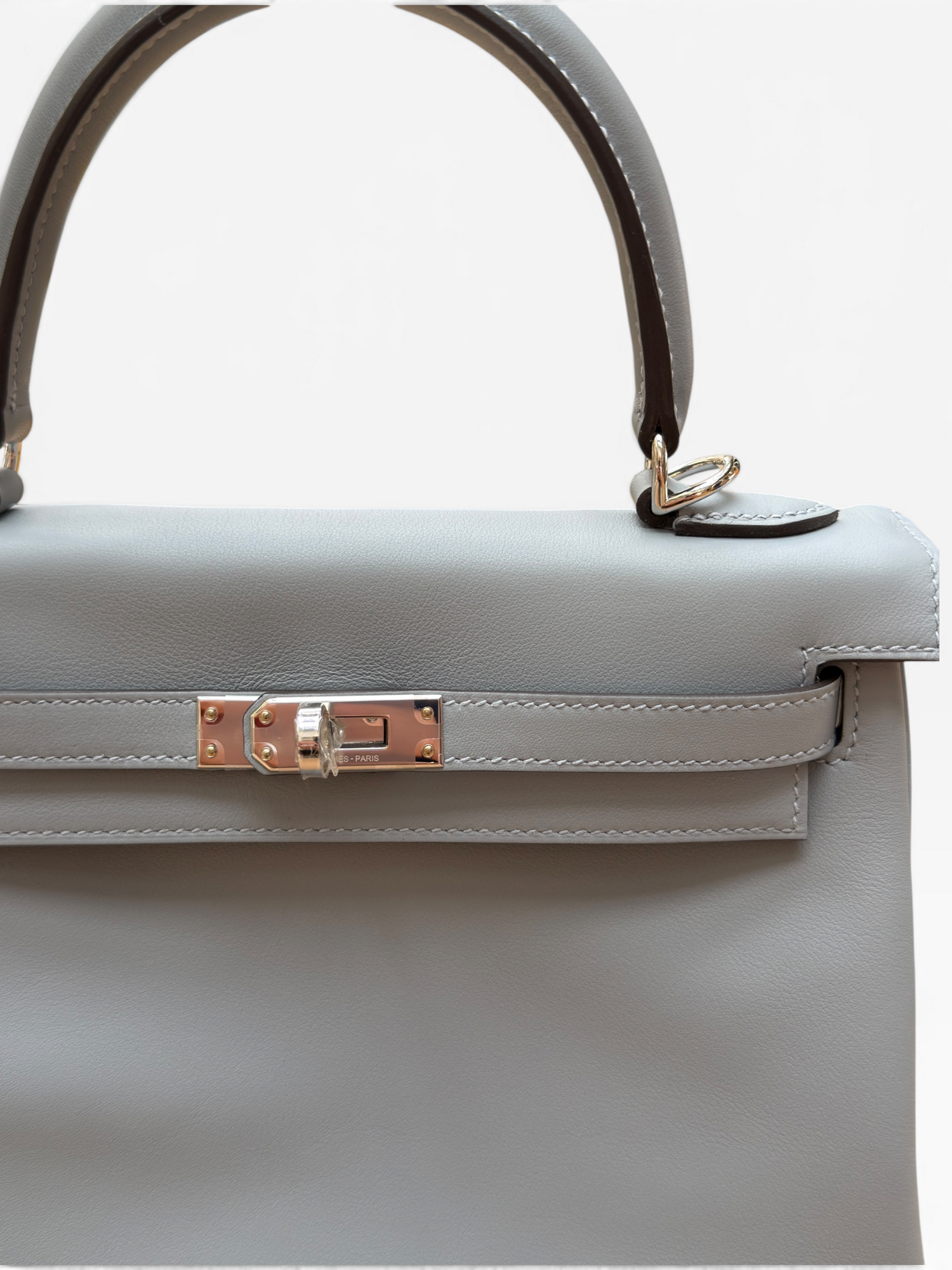 Hermès - Sac Kelly 25 Veau Swift Gris Pantin